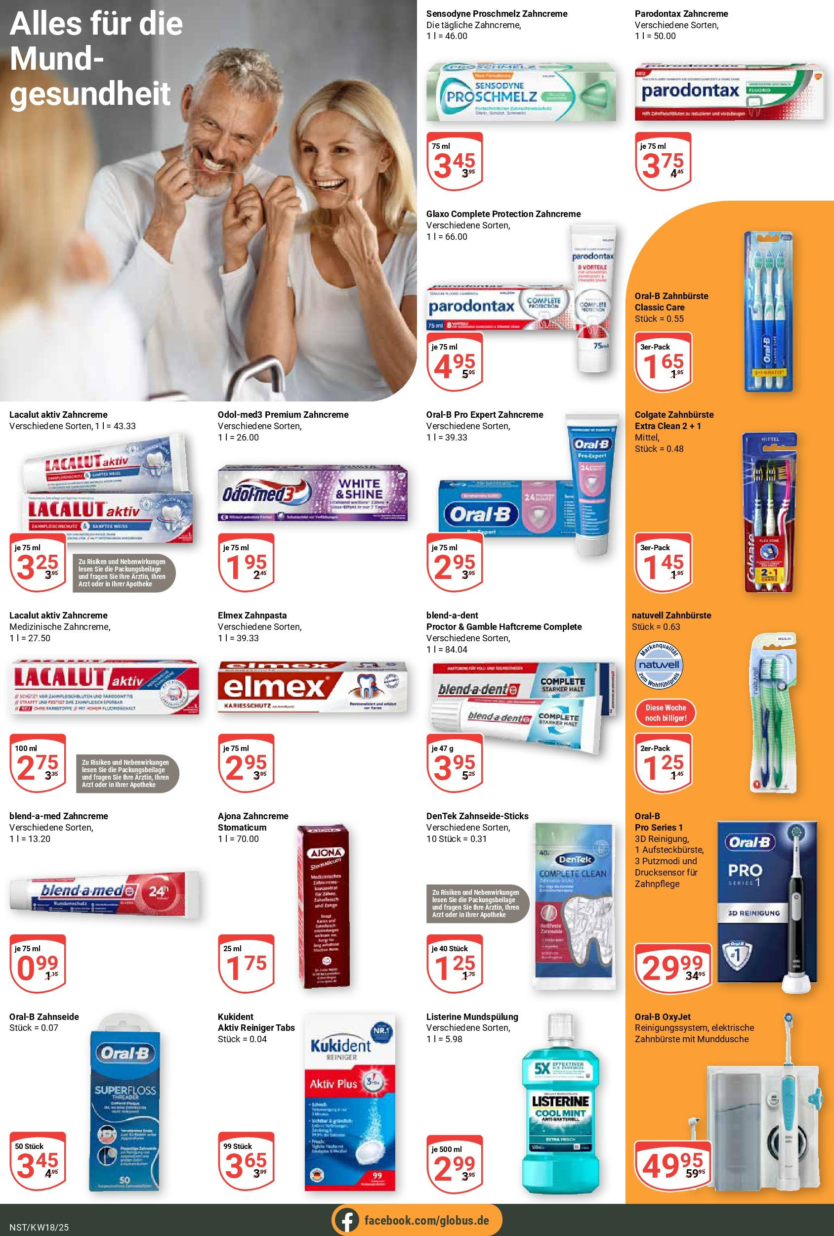 Globus - Globus: Wochenangebote (ab 27.04.2025) » Angebote ab Montag | Seite: 21 | Produkte: Elektrische zahnbürste, Zahnpasta, Zahnbürste, Listerine Globus - Globus: Wochenangebote (ab 27.04.2025) » Angebote online | Seite: 21 | Produkte: Elektrische zahnbürste, Zahnpasta, Zahnbürste, Listerine
