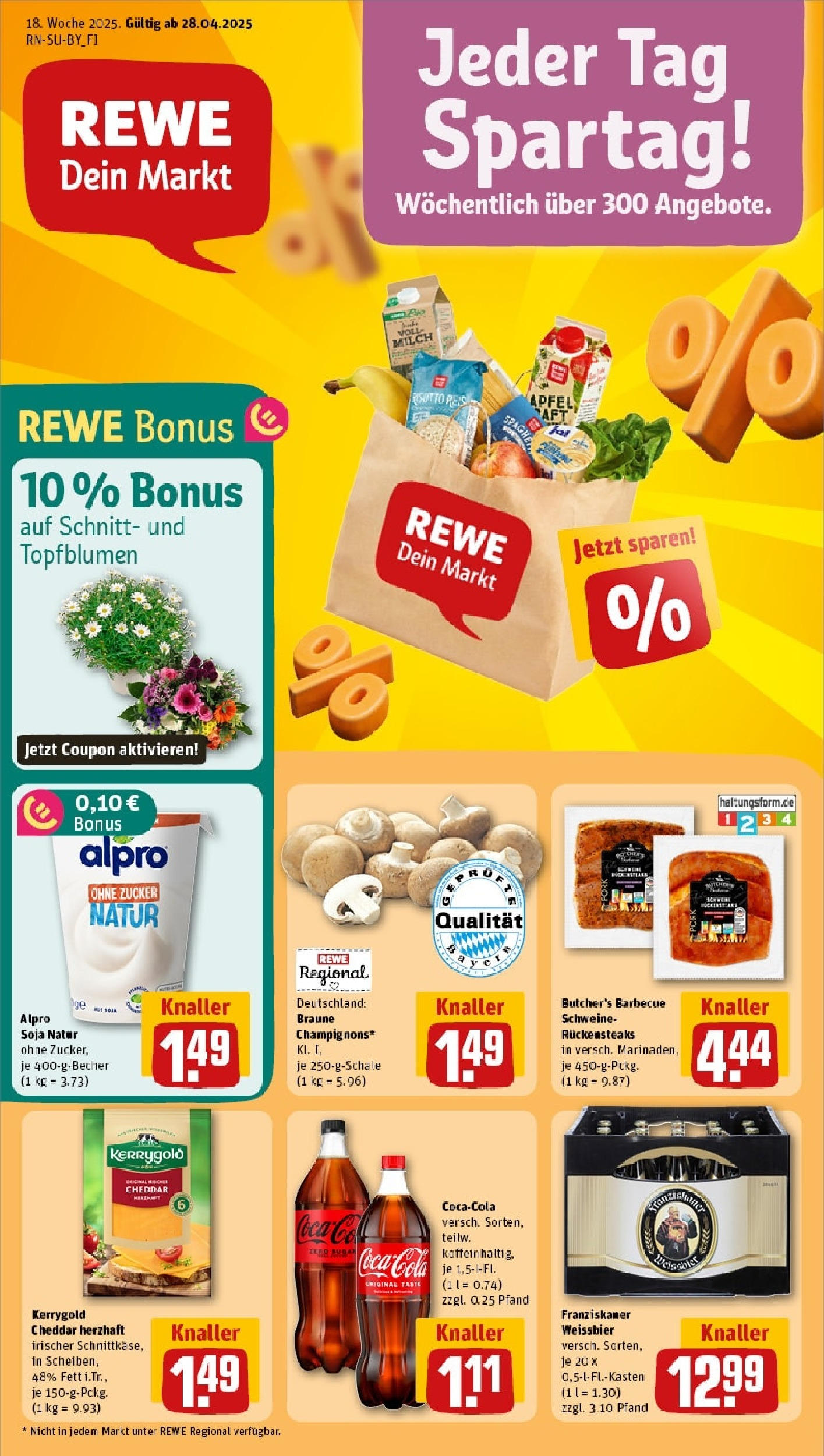 Rewe - Rewe: Wochenangebote (ab 27.04.2025) zum Blättern » Angebote | Seite: 1 | Produkte: Cola, Weißbier, Alpro, Reis Rewe - Rewe: Wochenangebote (ab 27.04.2025) zum Blättern » Angebote | Seite: 1 | Produkte: Cola, Weißbier, Alpro, Reis