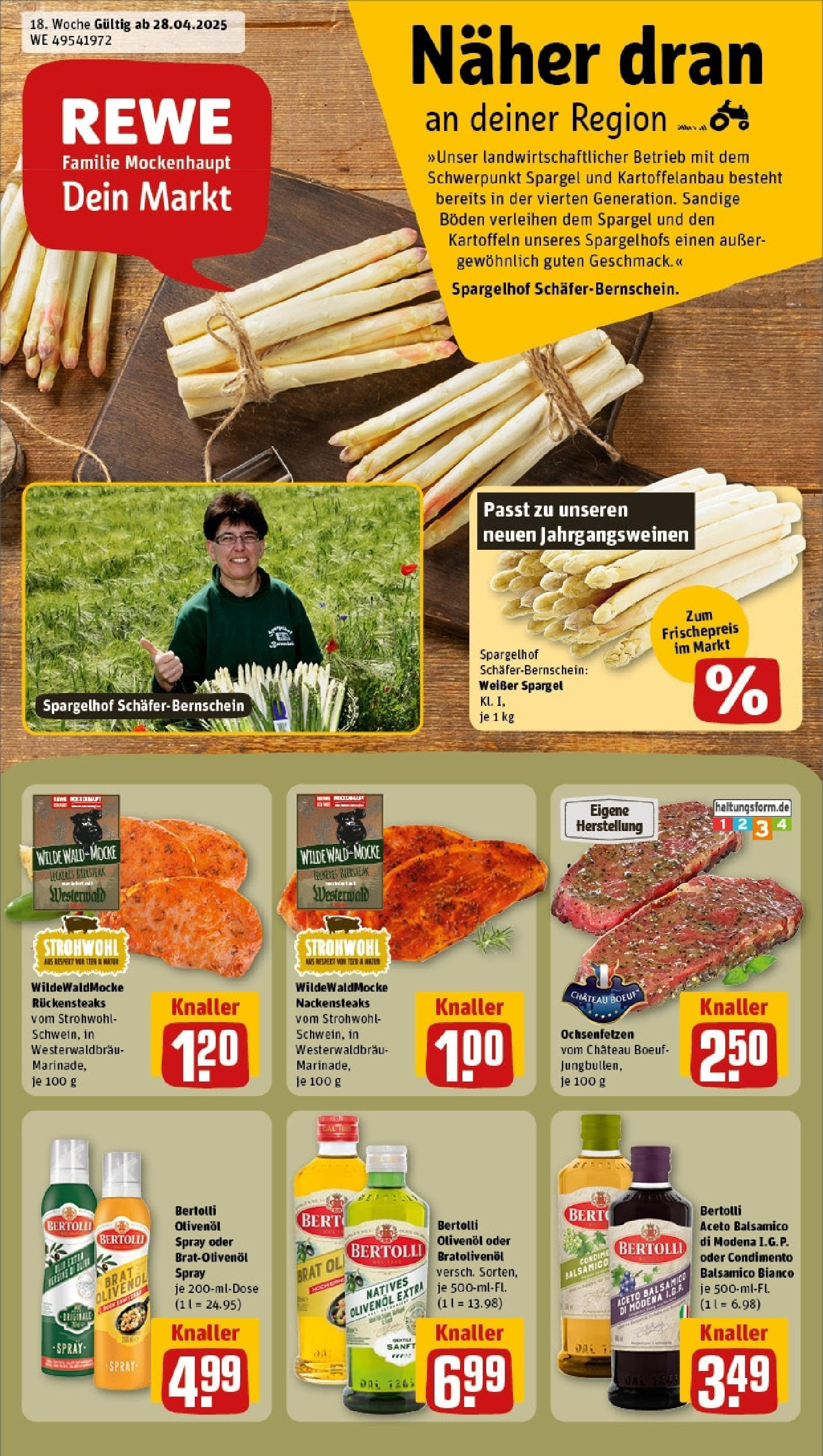 Rewe - Rewe: Wochenangebote (ab 27.04.2025) zum Blättern » Angebote | Seite: 1 | Produkte: Nackensteaks, Olivenol, Bertolli olivenol, Kartoffeln Rewe - Rewe: Wochenangebote (ab 27.04.2025) zum Blättern » Angebote | Seite: 1 | Produkte: Nackensteaks, Olivenol, Bertolli olivenol, Kartoffeln