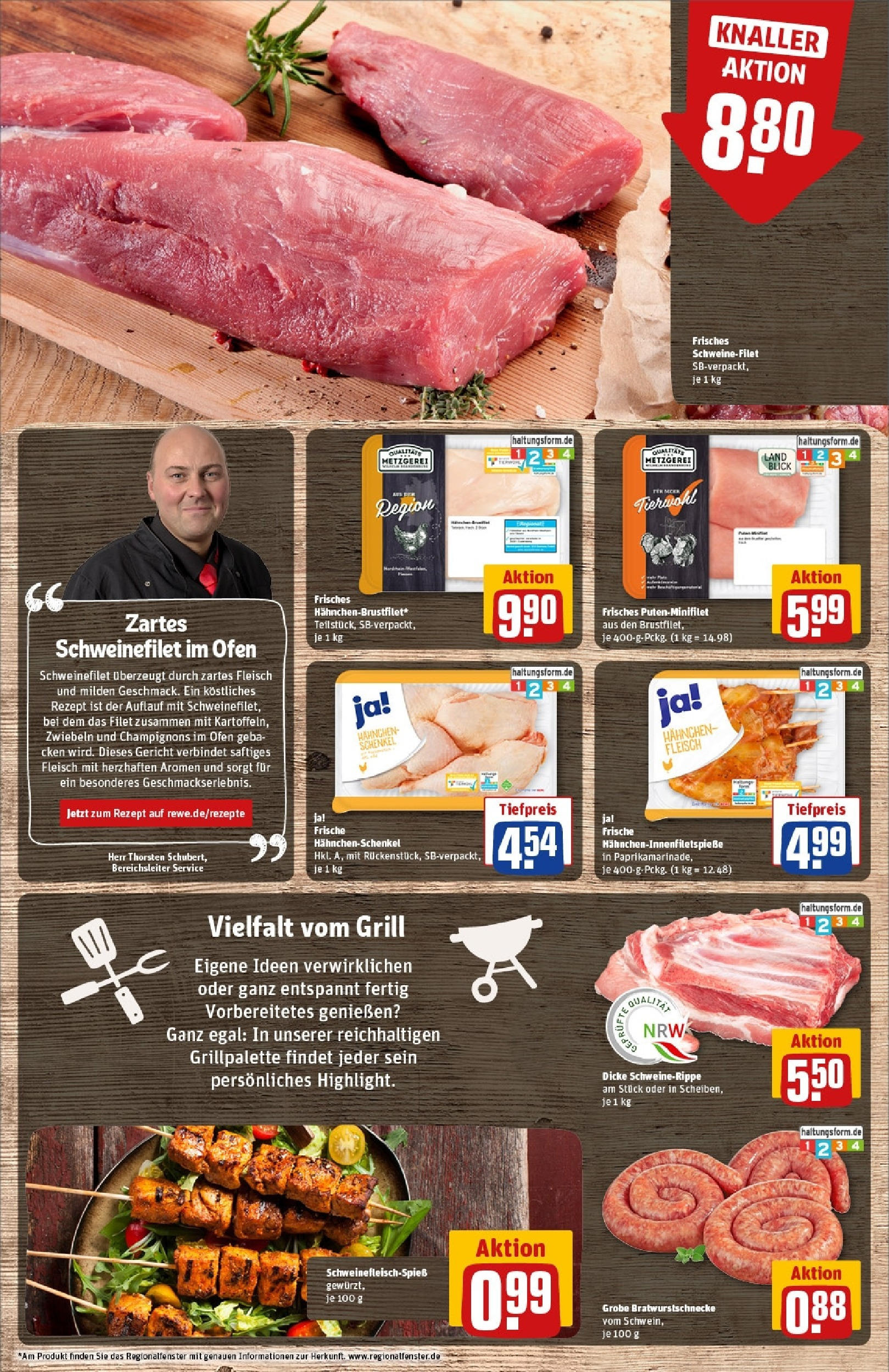 Rewe - Rewe: Wochenangebote (ab 27.04.2025) zum Blättern » Angebote | Seite: 8 | Produkte: Grill, Hahnchen, Champignons, Zwiebeln