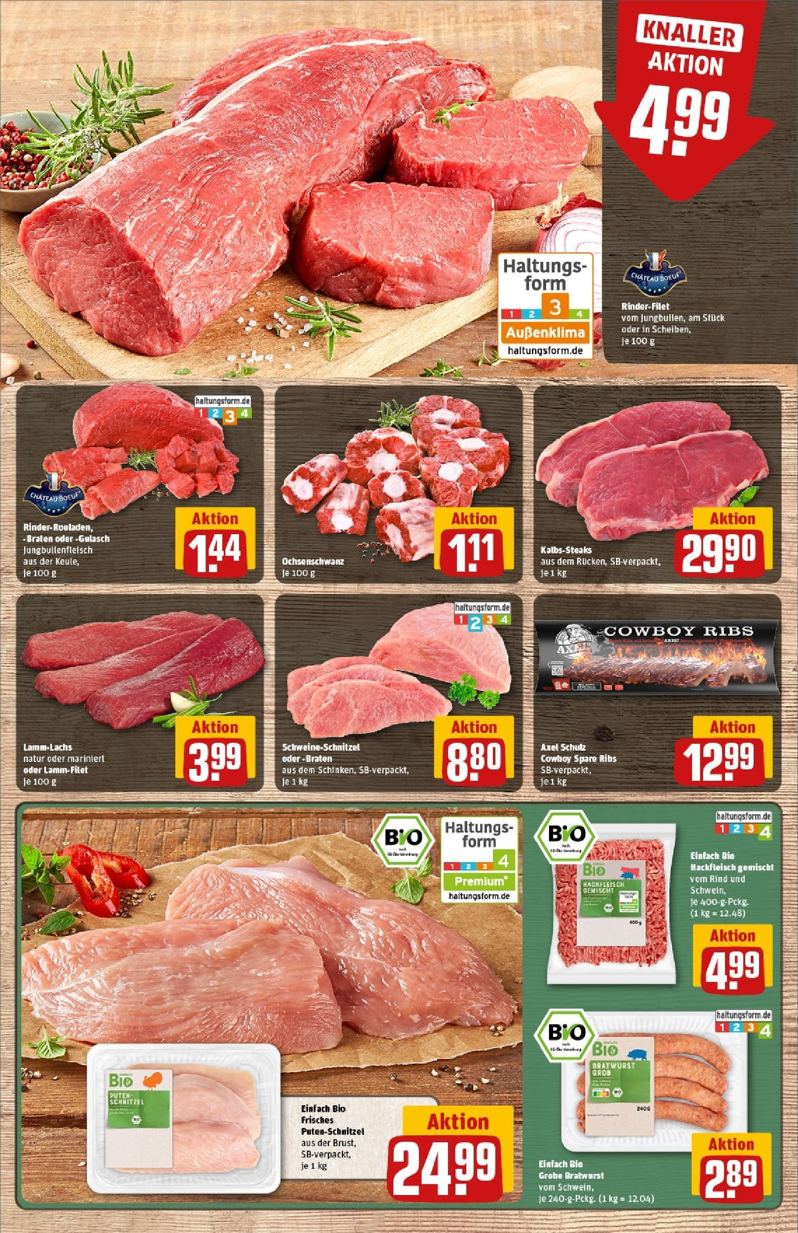 Rewe - Rewe: Wochenangebote (ab 27.04.2025) zum Blättern » Angebote | Seite: 9 | Produkte: Rinderfilet, Spare ribs, Putenschnitzel, Steak
