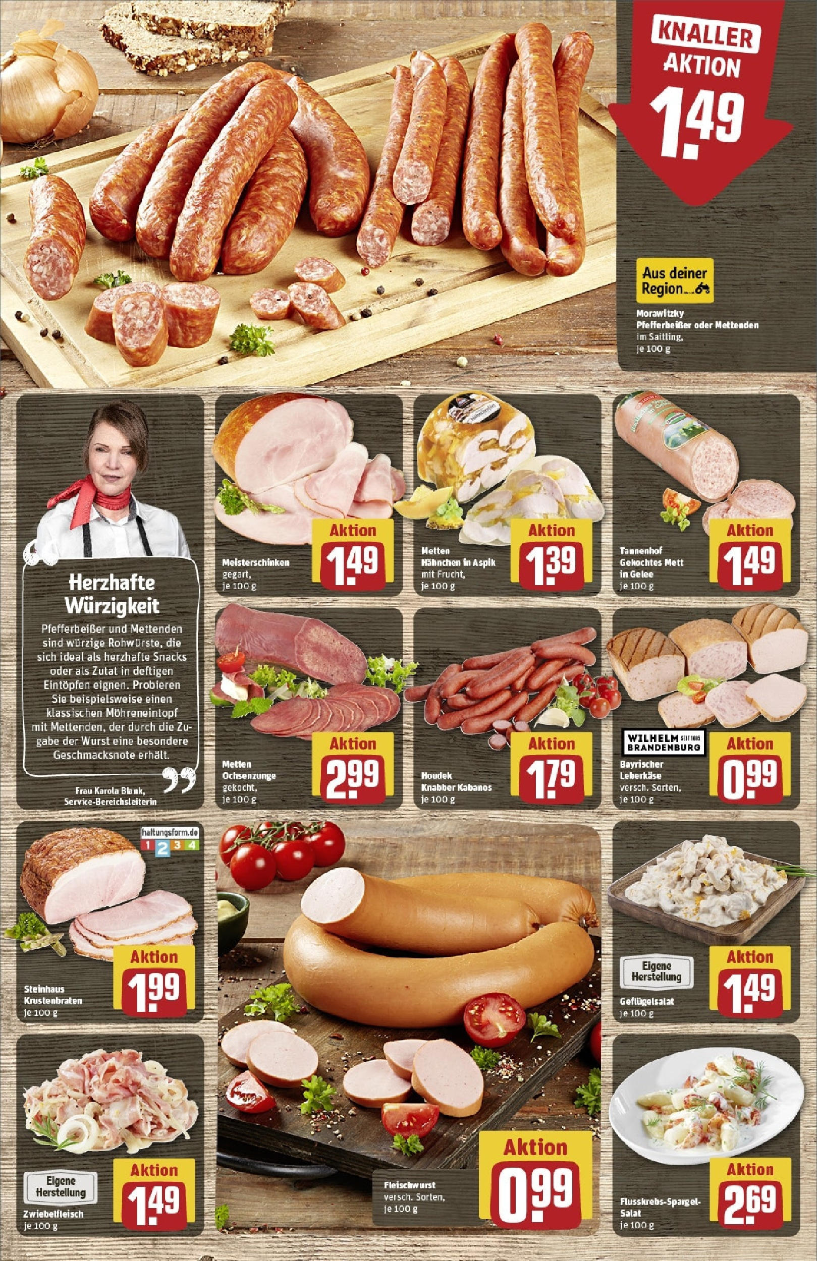 Rewe - Rewe: Wochenangebote (ab 27.04.2025) zum Blättern » Angebote | Seite: 10 | Produkte: Krustenbraten, Wurst, Morawitzky, Salat