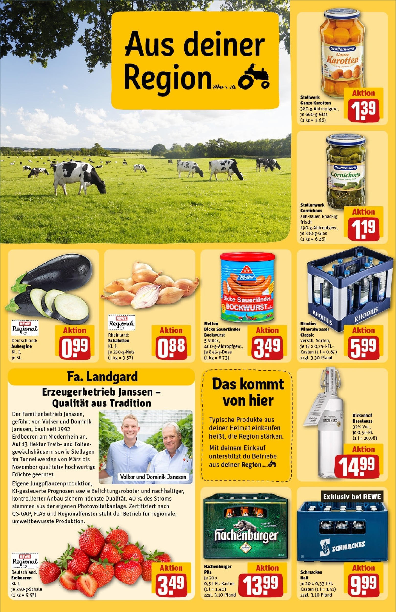 Rewe - Rewe: Wochenangebote (ab 27.04.2025) zum Blättern » Angebote | Seite: 28 | Produkte: Bockwurst, Dicke sauerlander bockwurst, Aubergine, Erdbeeren Rewe - Rewe: Wochenangebote (ab 27.04.2025) zum Blättern » Angebote | Seite: 28 | Produkte: Bockwurst, Dicke sauerlander bockwurst, Aubergine, Erdbeeren