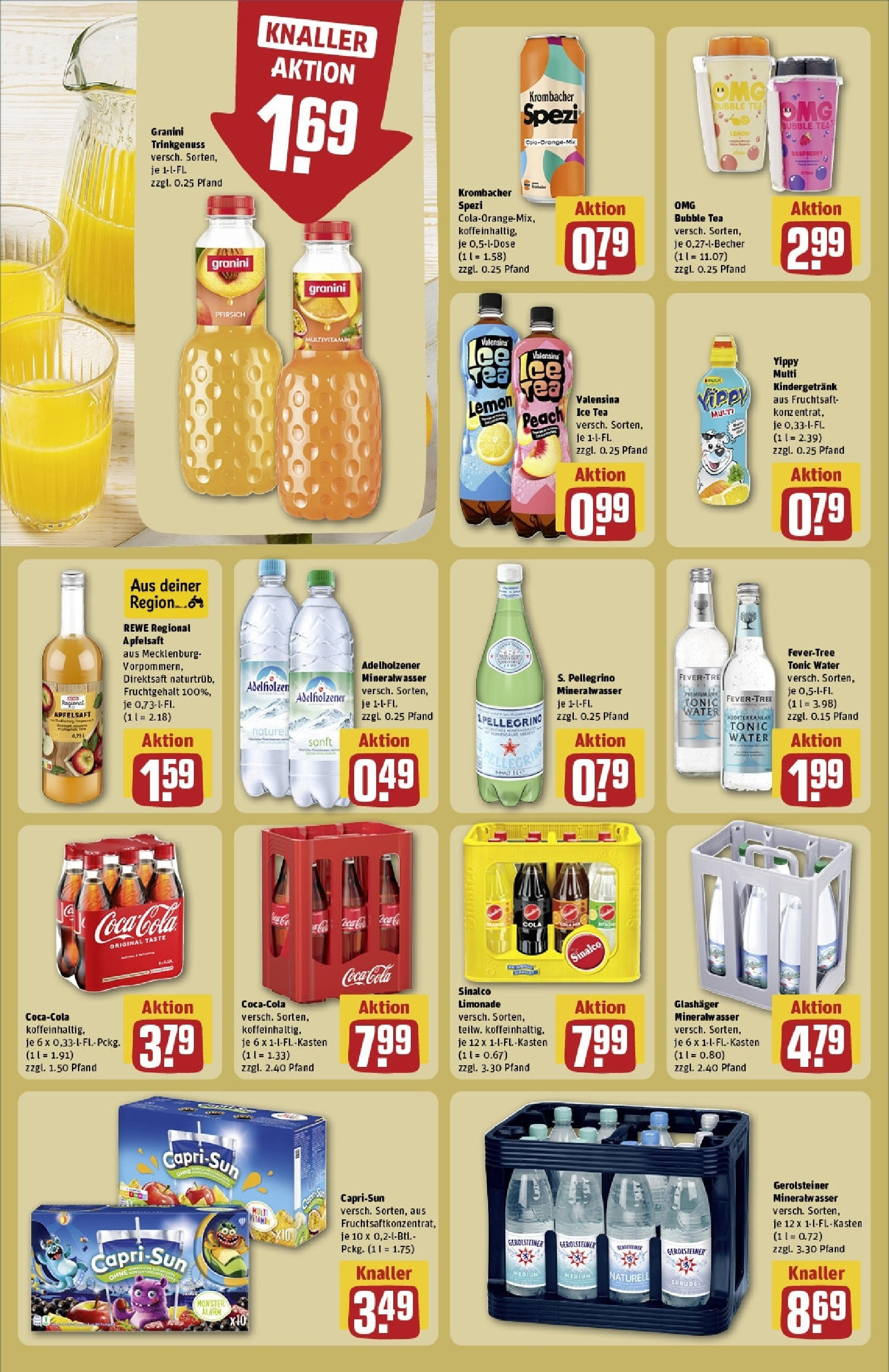 Rewe - Rewe: Wochenangebote (ab 27.04.2025) zum Blättern » Angebote | Seite: 20 | Produkte: Limonade, Mineralwasser, Pfirsich, Granini Rewe - Rewe: Wochenangebote (ab 27.04.2025) zum Blättern » Angebote | Seite: 20 | Produkte: Limonade, Mineralwasser, Pfirsich, Granini