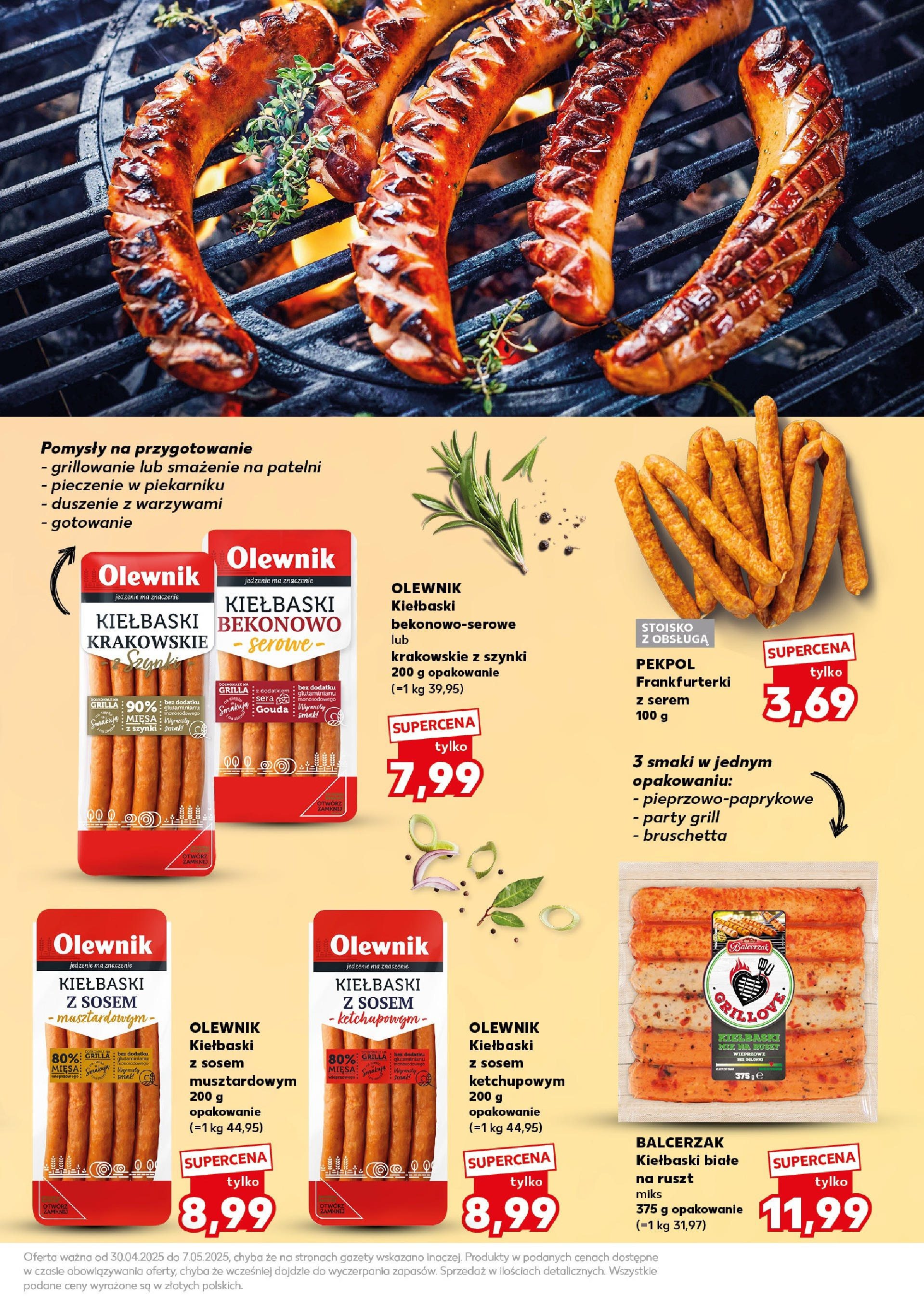 Kaufland gazetka - BBQ od 30.04.2025 - od jutra PDF | Strona: 5 | Produkty: Frankfurterki, Bruschetta, Kiełbaski, Ruszt