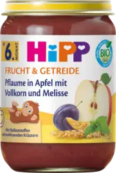 HiPP Frucht & Getreide Pflaume in Apfel mit Vollkorn & Melisse ab dem 6. Monat