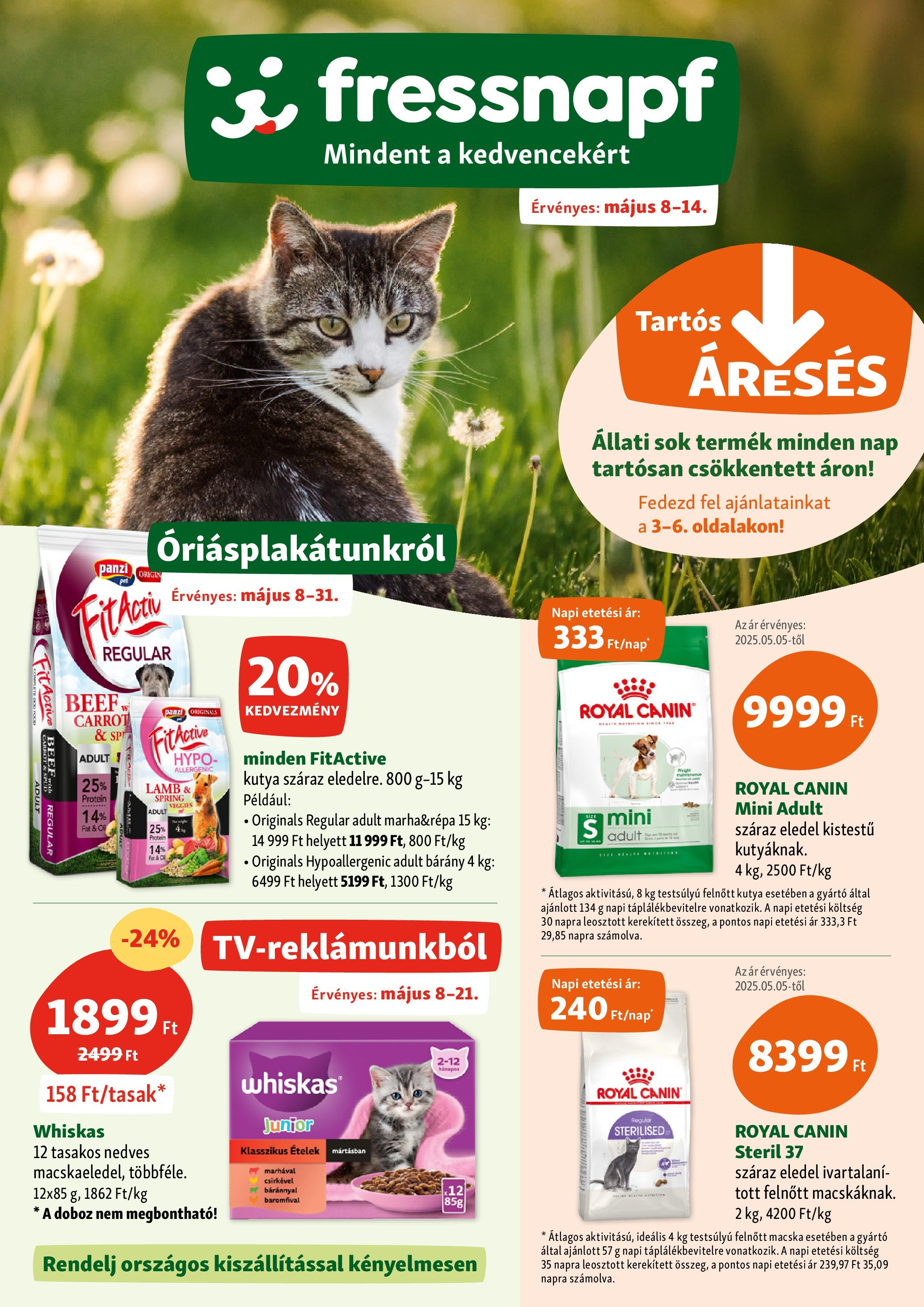 Fressnapf Akciós újság - 2025.05.08. -tól/töl > akció, lapozható szórólap 🛍️ | Oldal: 1 | Termékek: Whiskas, Protein, Doboz