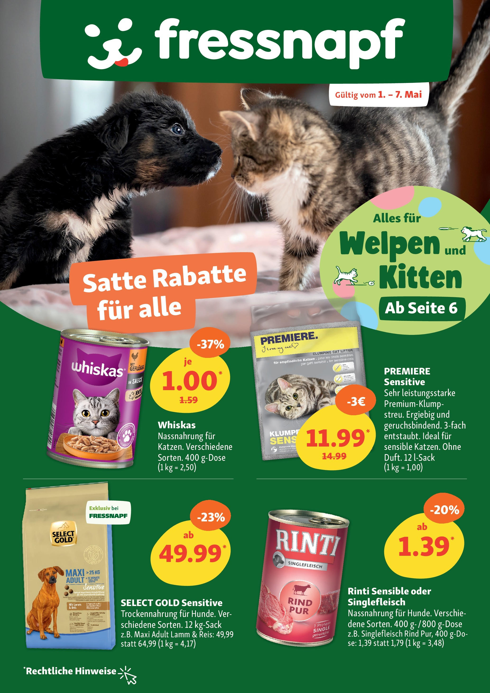 Fressnapf Prospekt 	 (ab 01.05.2025) zum Blättern | Seite: 1 | Produkte: Reis, Whiskas