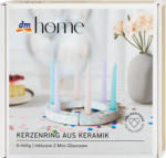 dm-drogerie markt dmhome Geburtstagsring aus Keramik mit Mini-Vasen, weiß/Farbspritzer - bis 15.05.2025