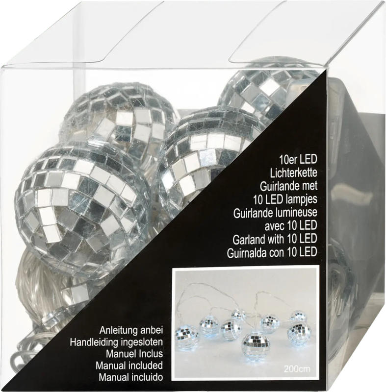 Dekorieren & Einrichten LED Lichterkette "Diskokugel", silber