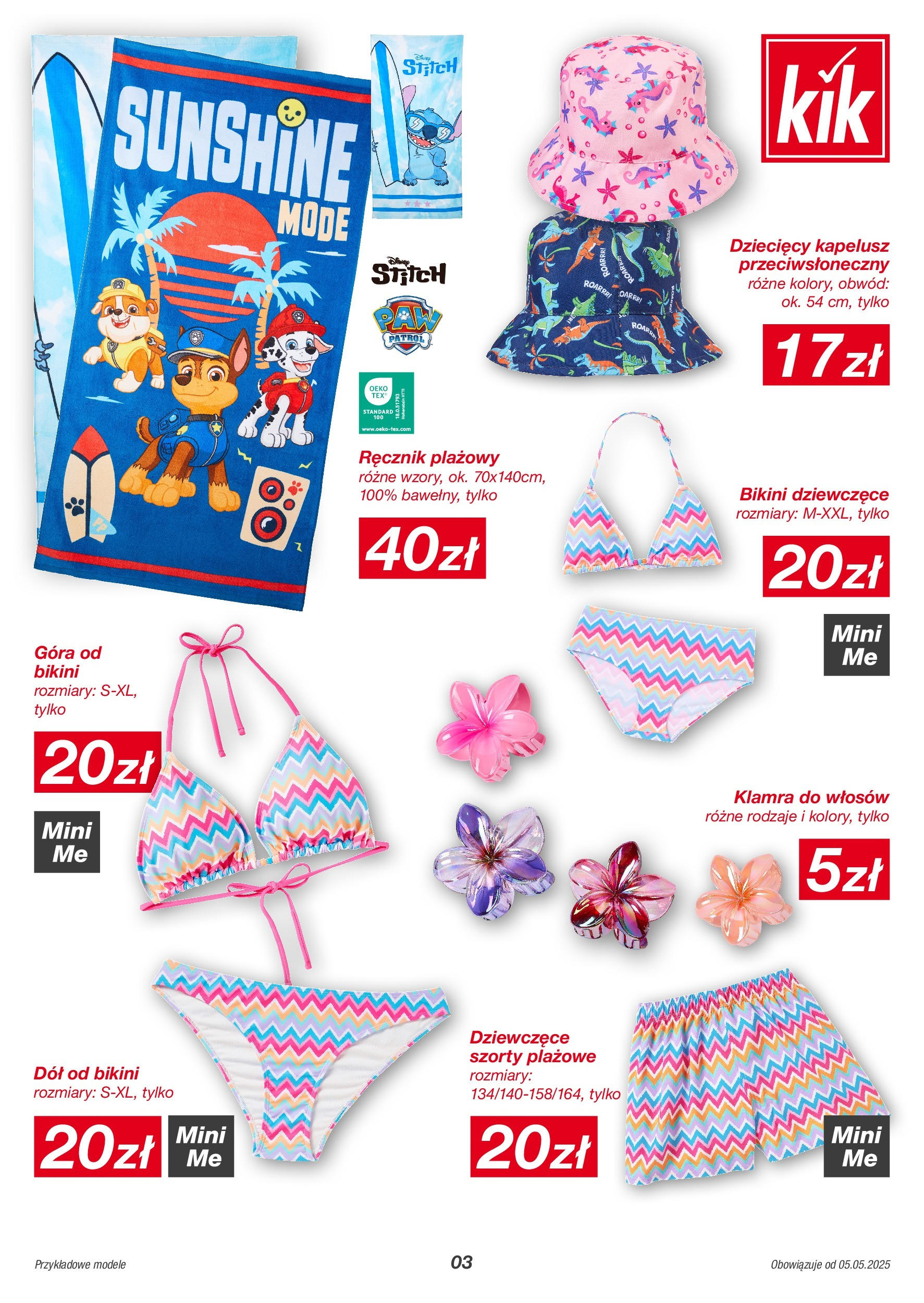 Kik gazetka od 05.05.2025 - Aktualna gazetka online | Strona: 3 | Produkty: Szorty, Kapelusz