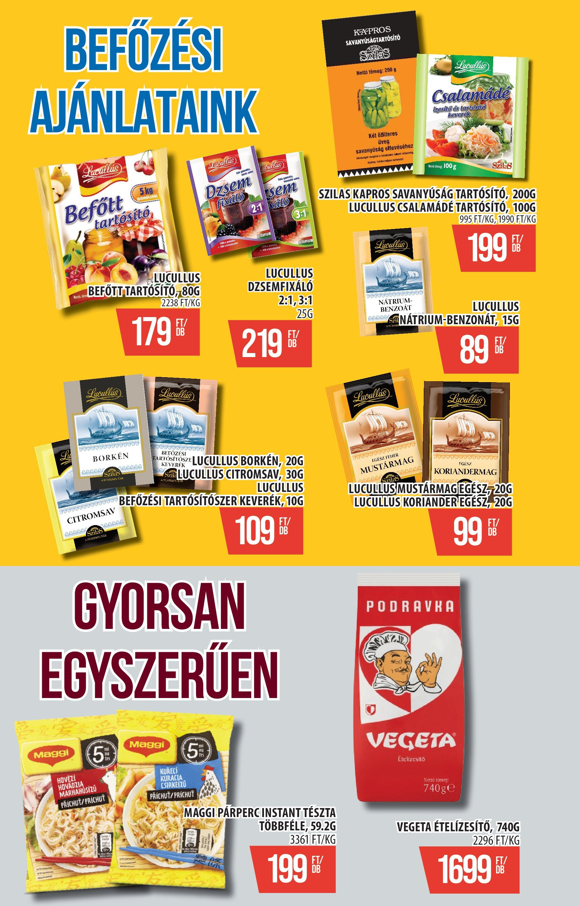 COOP Szolnok Akciós újság - 2025.05.08. -tól/töl > akció, lapozható szórólap 🛍️ | Oldal: 9 | Termékek: Vegeta, Dzsem, Koriander, Tészta