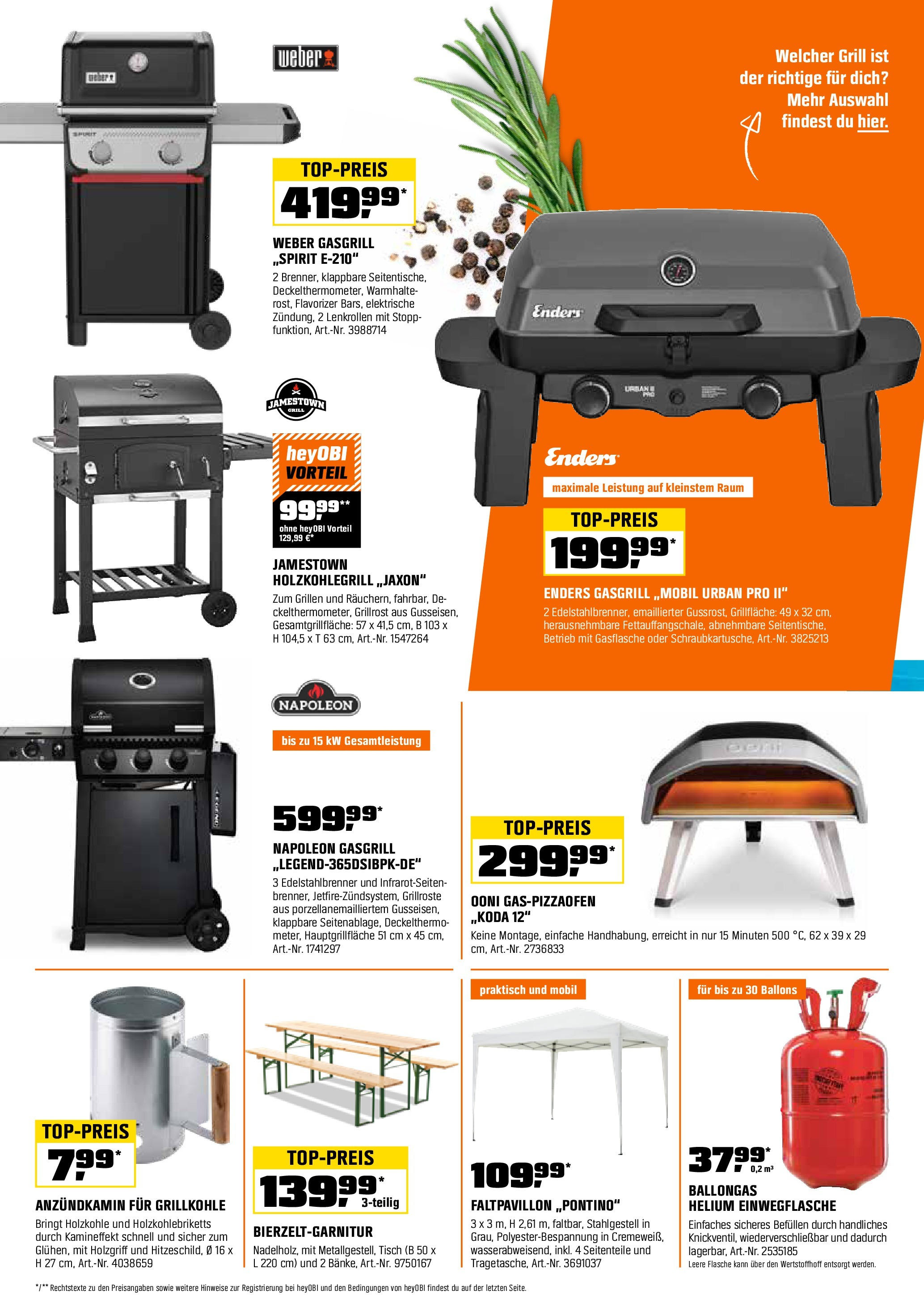 OBI Flugblatt von 30.04.2025 - Aktuelle Angebote | Seite: 10 | Produkte: Grill, Tisch