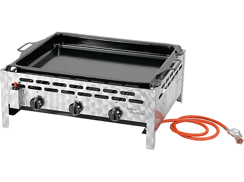 actIVA 12525 3 Flammiger Gastrobräter mit Pfanne, Silber (12 kW)