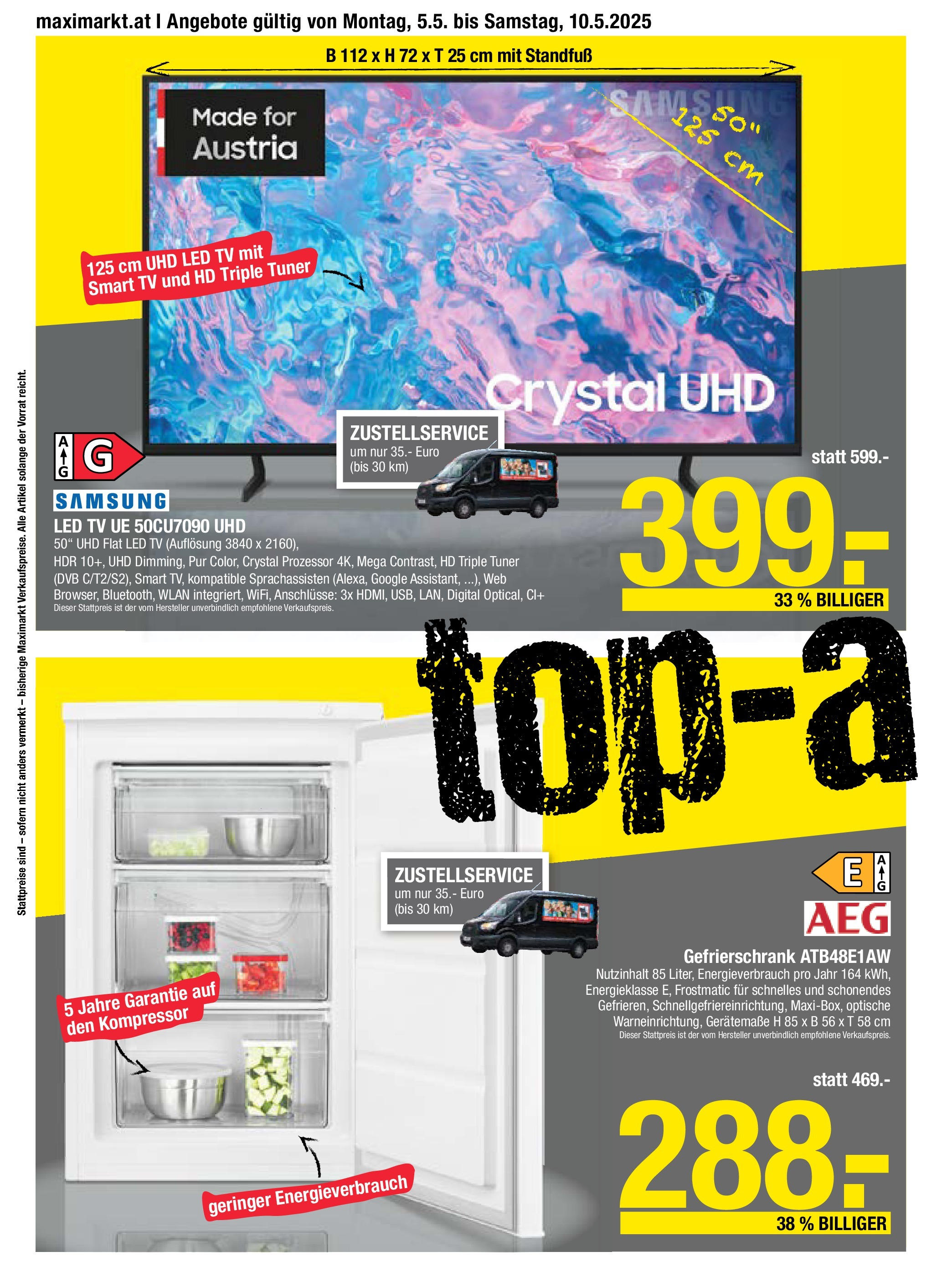 Maximarkt Haid, Linz (05.05.2025) || Aktuelle Angebote | Seite: 26 | Produkte: TV, Gefrierschrank, Samsung Maximarkt Haid, Linz von 05.05.2025 - Aktuelle Angebote | Seite: 26 | Produkte: TV, Gefrierschrank, Samsung