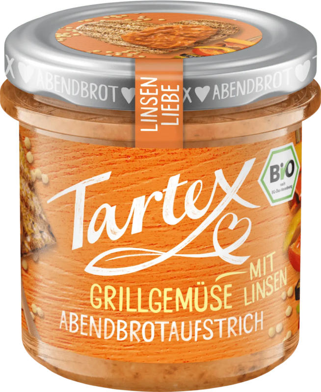 Tartex Brotaufstrich, Grillgemüse mit Linsen