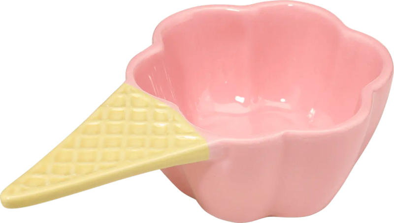 dm home Eisschale aus Keramik, rosa/gelb (4,8x17 cm)