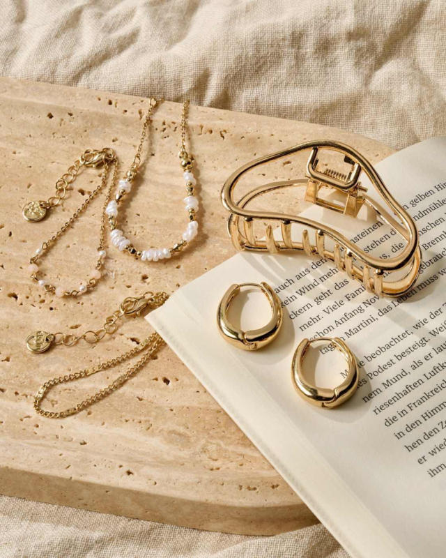 ebelin Armbänder mit Perlen, Gold-Optik