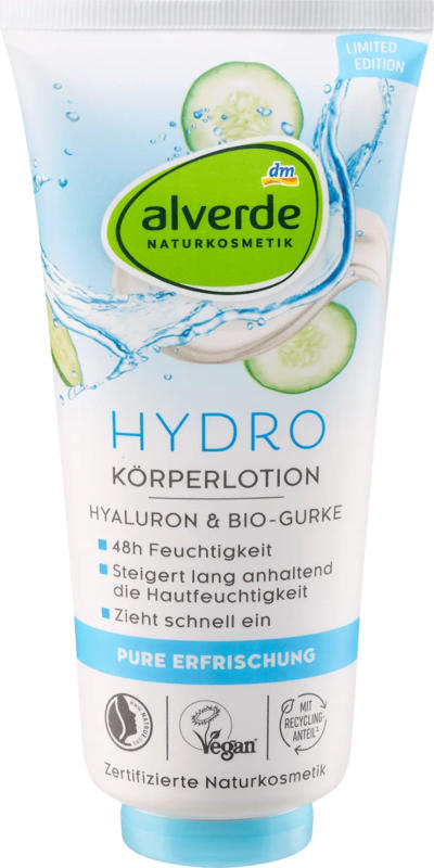 alverde NATURKOSMETIK Körperlotion Hyaluron & Bio-Gurke