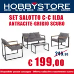 Hobby store Set salotto c-c ilda antracite-grigio scuro - al 11.05.2025