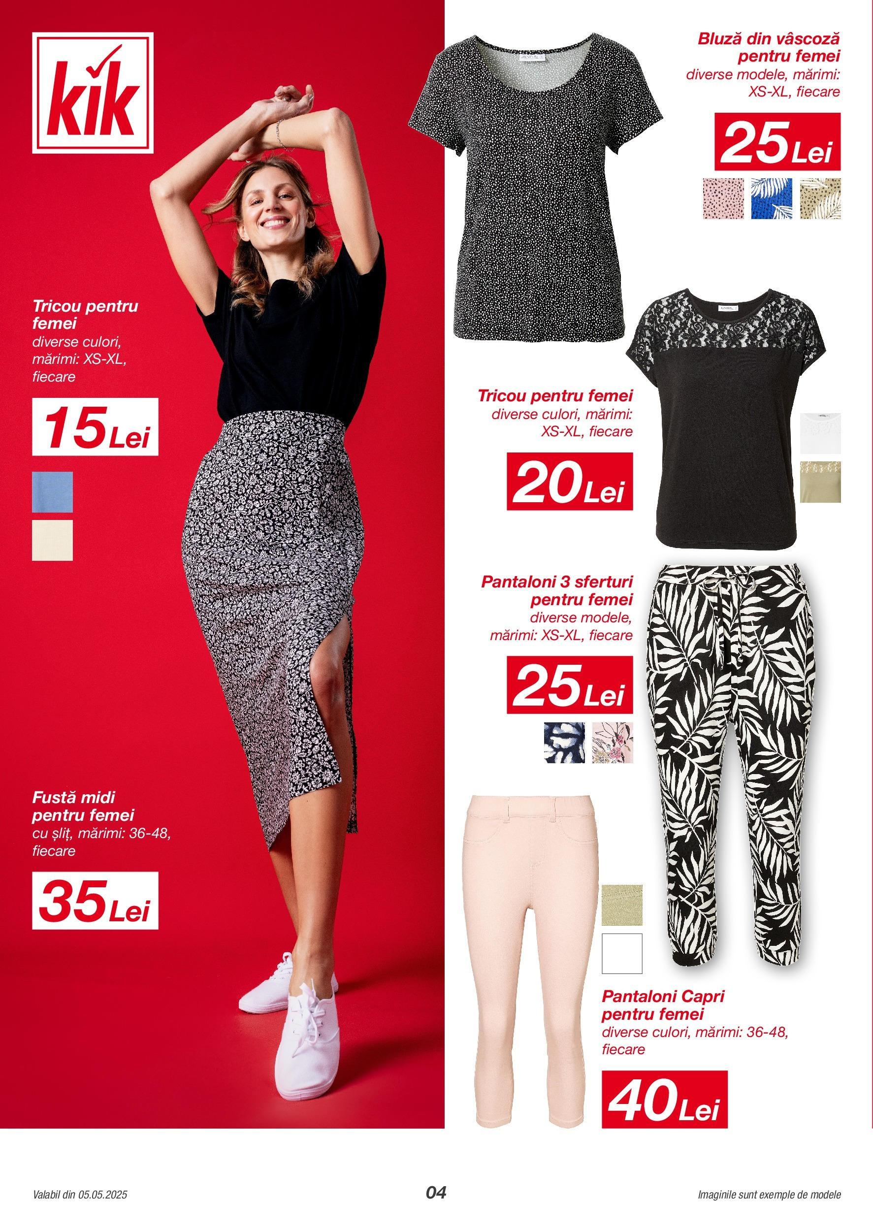 Kik catalog ONLINE de la 05.05.2025 | Magazin Romania | Pagină: 4 | Produse: Tricou, Bluză, Pantaloni Kik catalog 05.05.2025 - Online magazin Romania | Pagină: 4 | Produse: Tricou, Bluză, Pantaloni