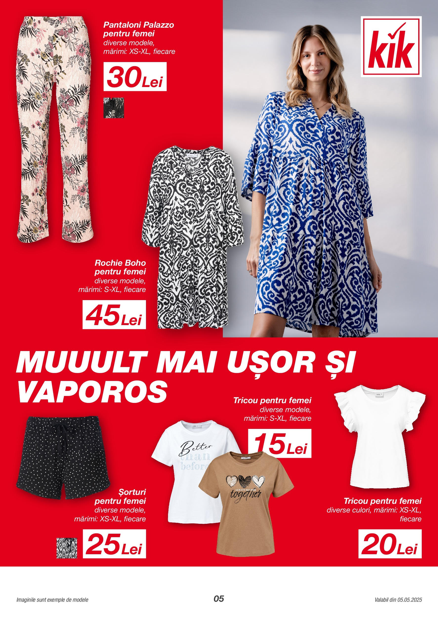 Kik catalog ONLINE de la 05.05.2025 | Magazin Romania | Pagină: 5 | Produse: Rochie, Tricou, Pantaloni Kik catalog 05.05.2025 - Online magazin Romania | Pagină: 5 | Produse: Rochie, Tricou, Pantaloni