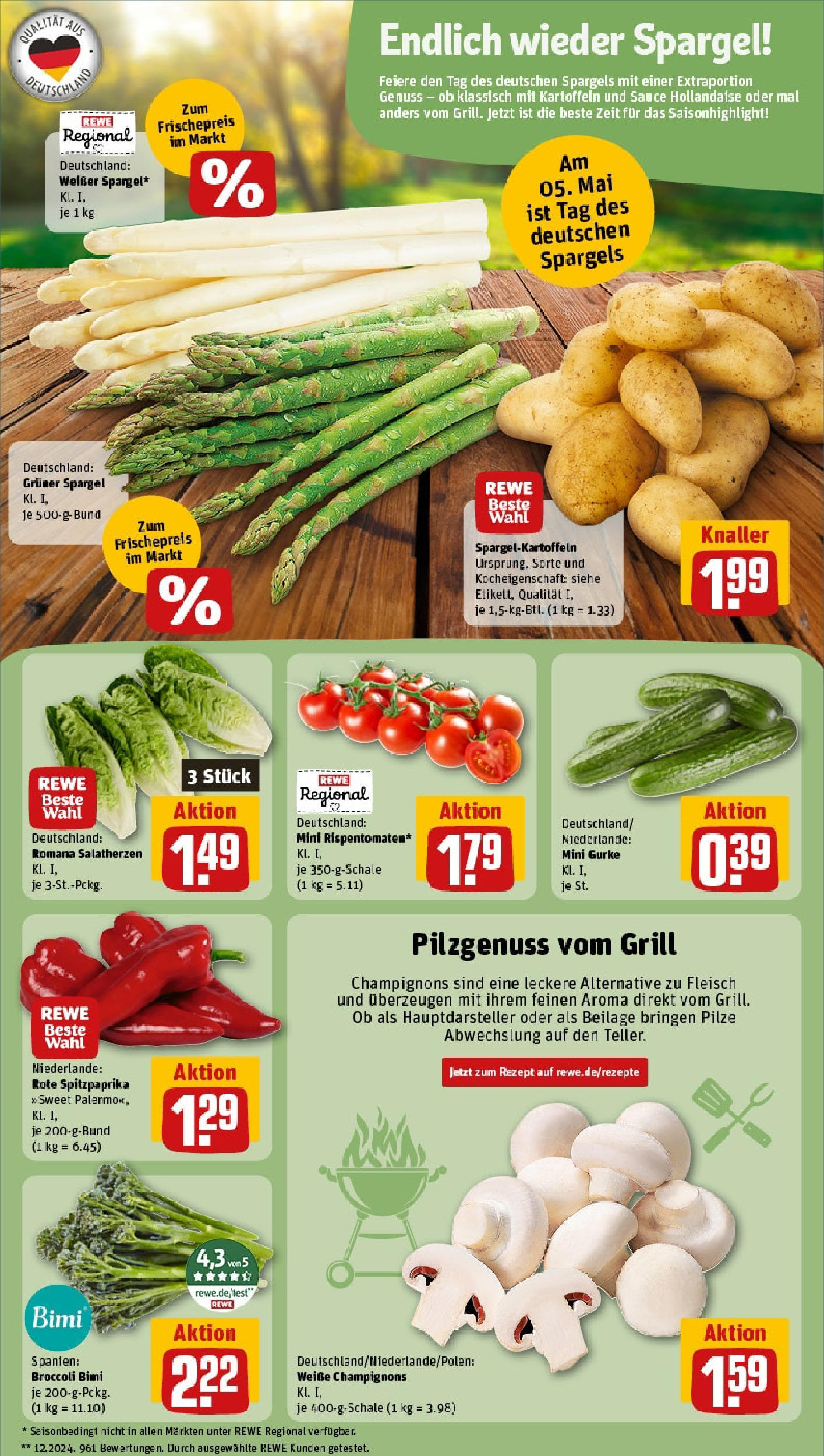 Rewe - Rewe: Wochenangebote (ab 04.05.2025) zum Blättern » Angebote | Seite: 9 | Produkte: Grill, Spargel, Kartoffeln, Fleisch Rewe - Rewe: Wochenangebote (ab 04.05.2025) zum Blättern » Angebote | Seite: 9 | Produkte: Grill, Spargel, Kartoffeln, Fleisch