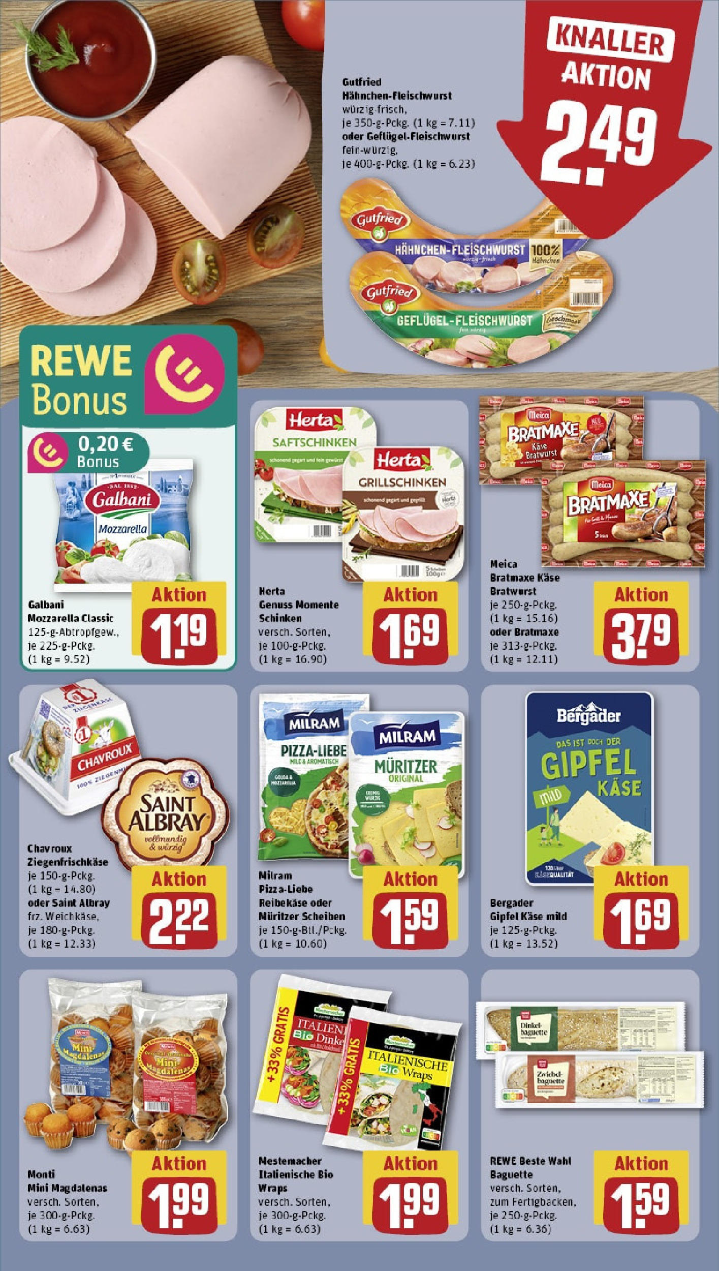 Rewe - Rewe: Wochenangebote (ab 04.05.2025) zum Blättern » Angebote | Seite: 12 | Produkte: Käse, Bratwurst, Schinken, Reibekase Rewe - Rewe: Wochenangebote (ab 04.05.2025) zum Blättern » Angebote | Seite: 12 | Produkte: Käse, Bratwurst, Schinken, Reibekase