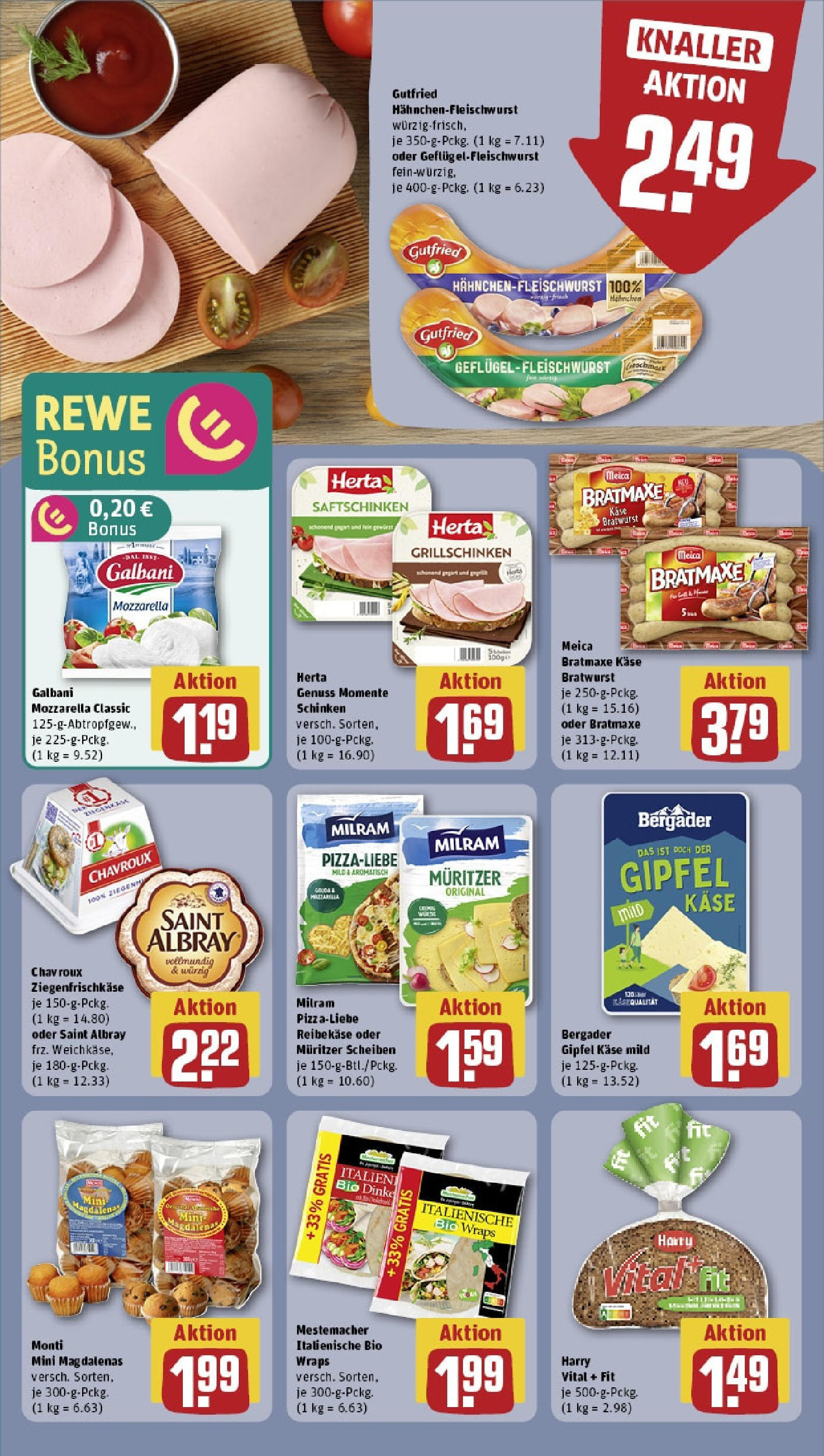 Rewe - Rewe: Wochenangebote (ab 04.05.2025) zum Blättern » Angebote | Seite: 12 | Produkte: Käse, Bratwurst, Schinken, Reibekase Rewe - Rewe: Wochenangebote (ab 04.05.2025) zum Blättern » Angebote | Seite: 12 | Produkte: Käse, Bratwurst, Schinken, Reibekase