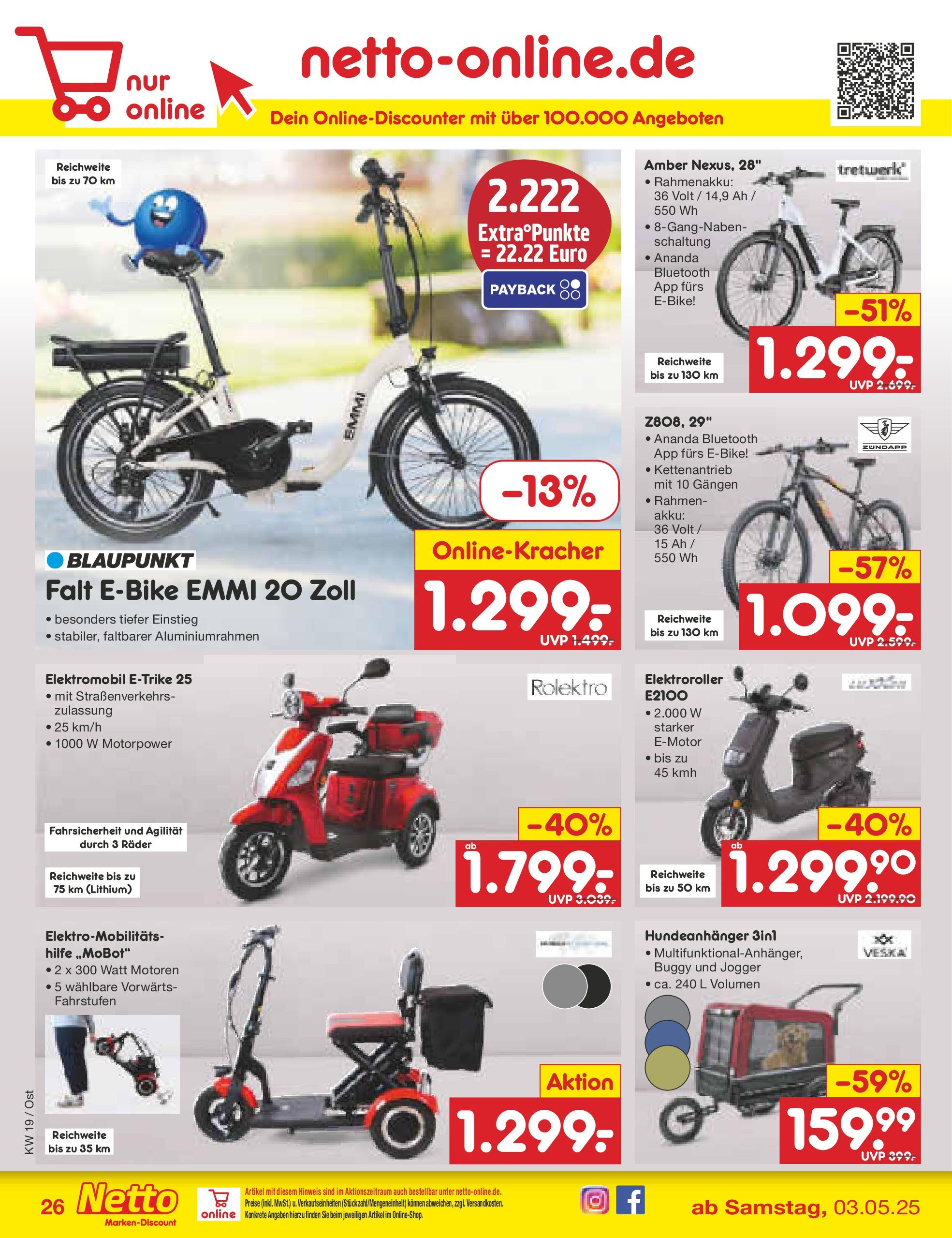 Netto Marken-Discount - Netto: Wochenangebote (ab 04.05.2025) » Angebote | Seite: 52 | Produkte: E-Bike, Scooter Netto Marken-Discount - Netto: Wochenangebote (ab 04.05.2025) » Angebote | Seite: 52 | Produkte: E-Bike, Scooter