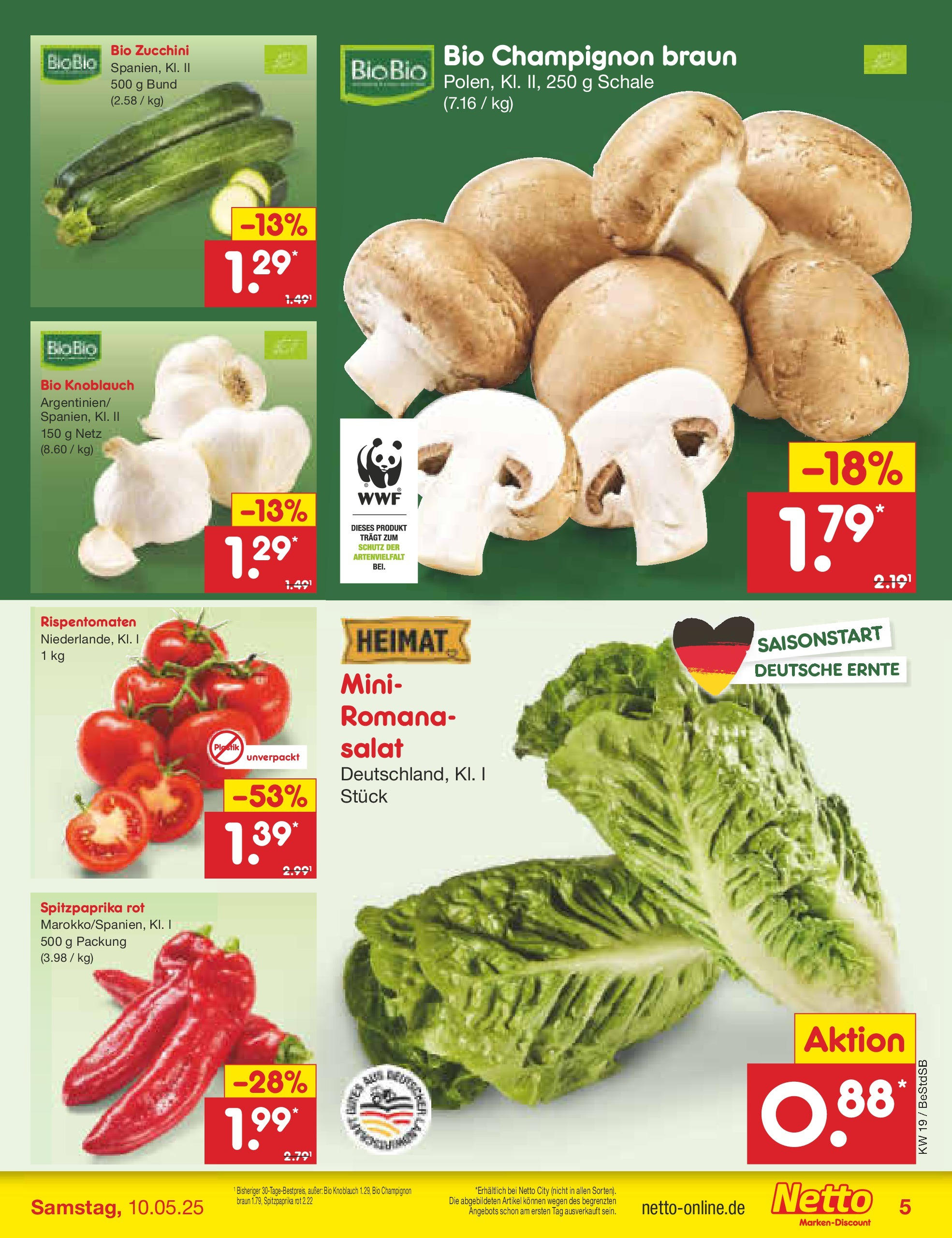 Netto Marken-Discount - Netto: Wochenangebote (ab 04.05.2025) » Angebote | Seite: 5 | Produkte: Knoblauch, Zucchini, Salat Netto Marken-Discount - Netto: Wochenangebote (ab 04.05.2025) » Angebote | Seite: 5 | Produkte: Knoblauch, Zucchini, Salat