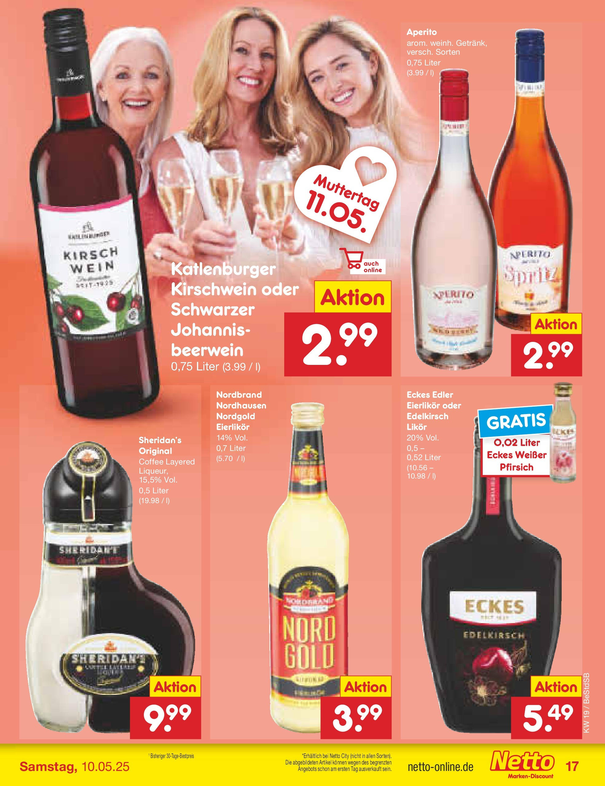Netto Marken-Discount - Netto: Wochenangebote (ab 04.05.2025) » Angebote | Seite: 19 | Produkte: Likör, Pfirsich, Wein Netto Marken-Discount - Netto: Wochenangebote (ab 04.05.2025) » Angebote | Seite: 19 | Produkte: Likör, Pfirsich, Wein