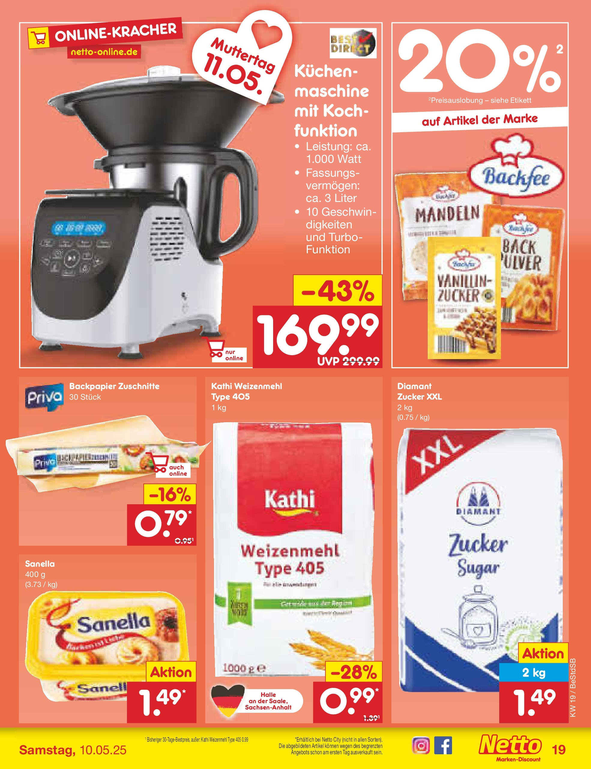 Netto Marken-Discount - Netto: Wochenangebote (ab 04.05.2025) » Angebote | Seite: 23 | Produkte: Weizenmehl, Mandeln, Zucker, Sanella Netto Marken-Discount - Netto: Wochenangebote (ab 04.05.2025) » Angebote | Seite: 23 | Produkte: Weizenmehl, Mandeln, Zucker, Sanella