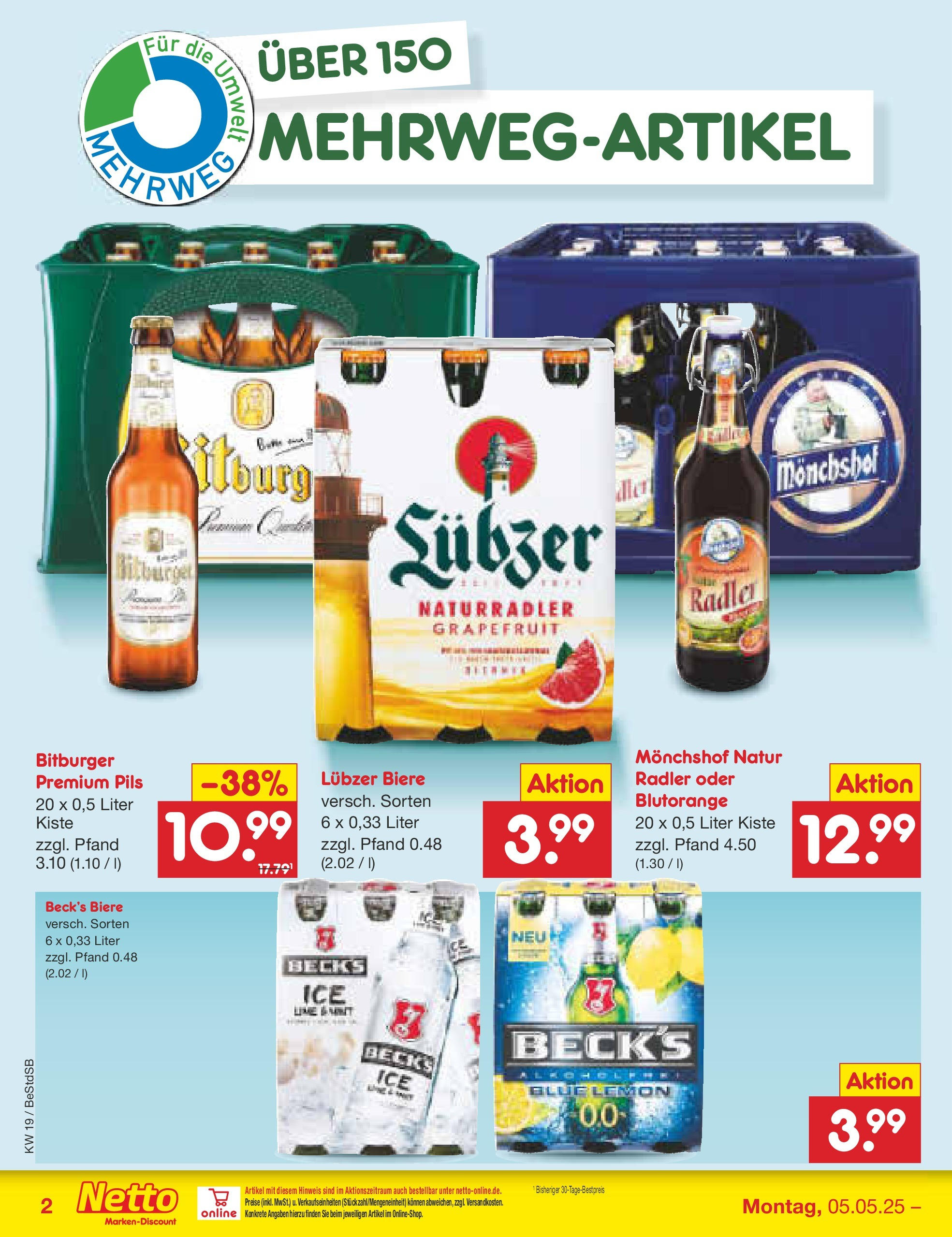 Netto Marken-Discount - Netto: Wochenangebote (ab 04.05.2025) » Angebote | Seite: 32 | Produkte: Pils, Grapefruit, Radler, Lubzer Netto Marken-Discount - Netto: Wochenangebote (ab 04.05.2025) » Angebote | Seite: 32 | Produkte: Pils, Grapefruit, Radler, Lubzer