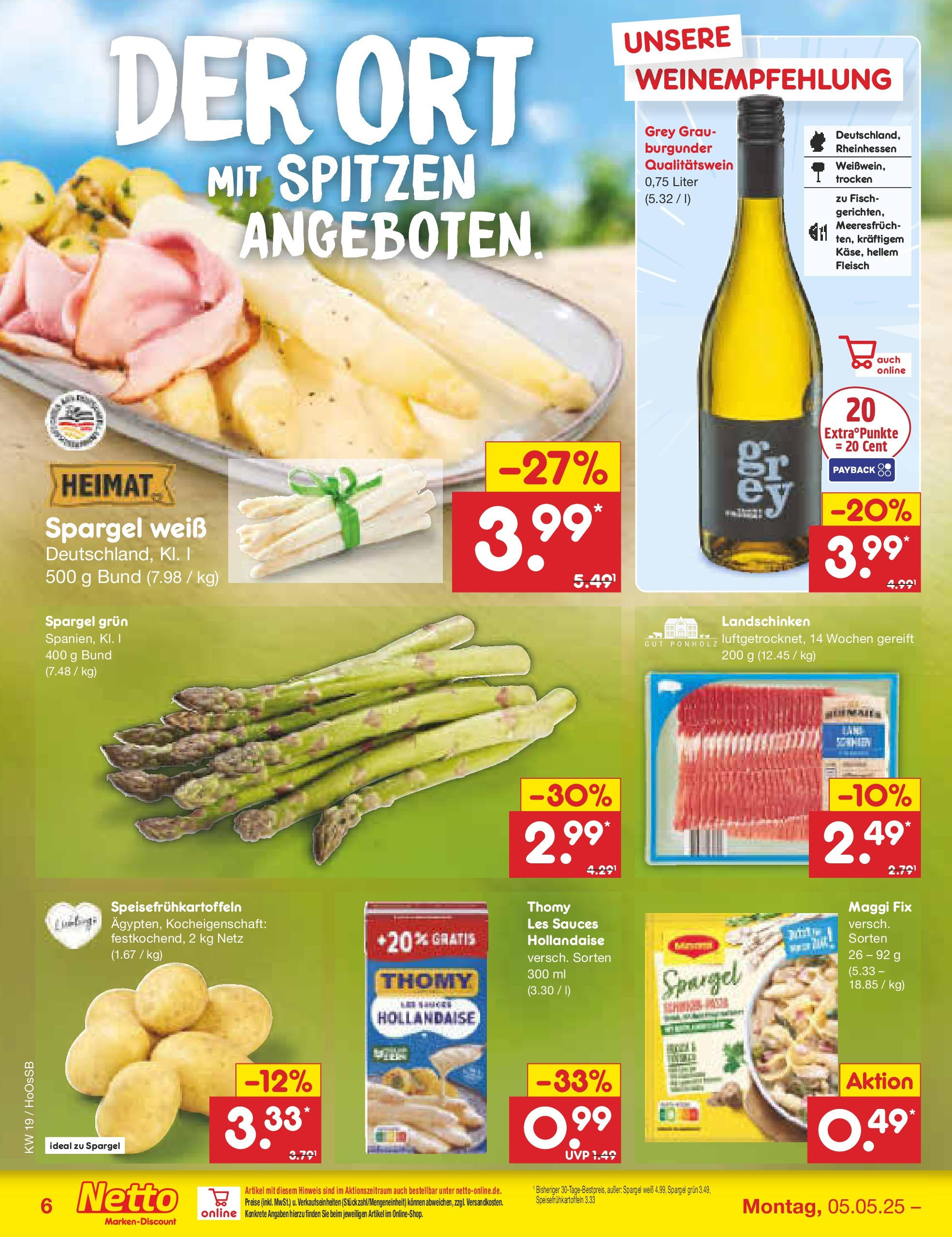 Netto Marken-Discount - Netto: Wochenangebote (ab 05.05.2025) » Angebote | Seite: 6 | Produkte: Thomy les sauces, Spargel, Maggi fix, Fleisch Netto Marken-Discount - Netto: Wochenangebote (ab 05.05.2025) » Angebote | Seite: 6 | Produkte: Thomy les sauces, Spargel, Maggi fix, Fleisch