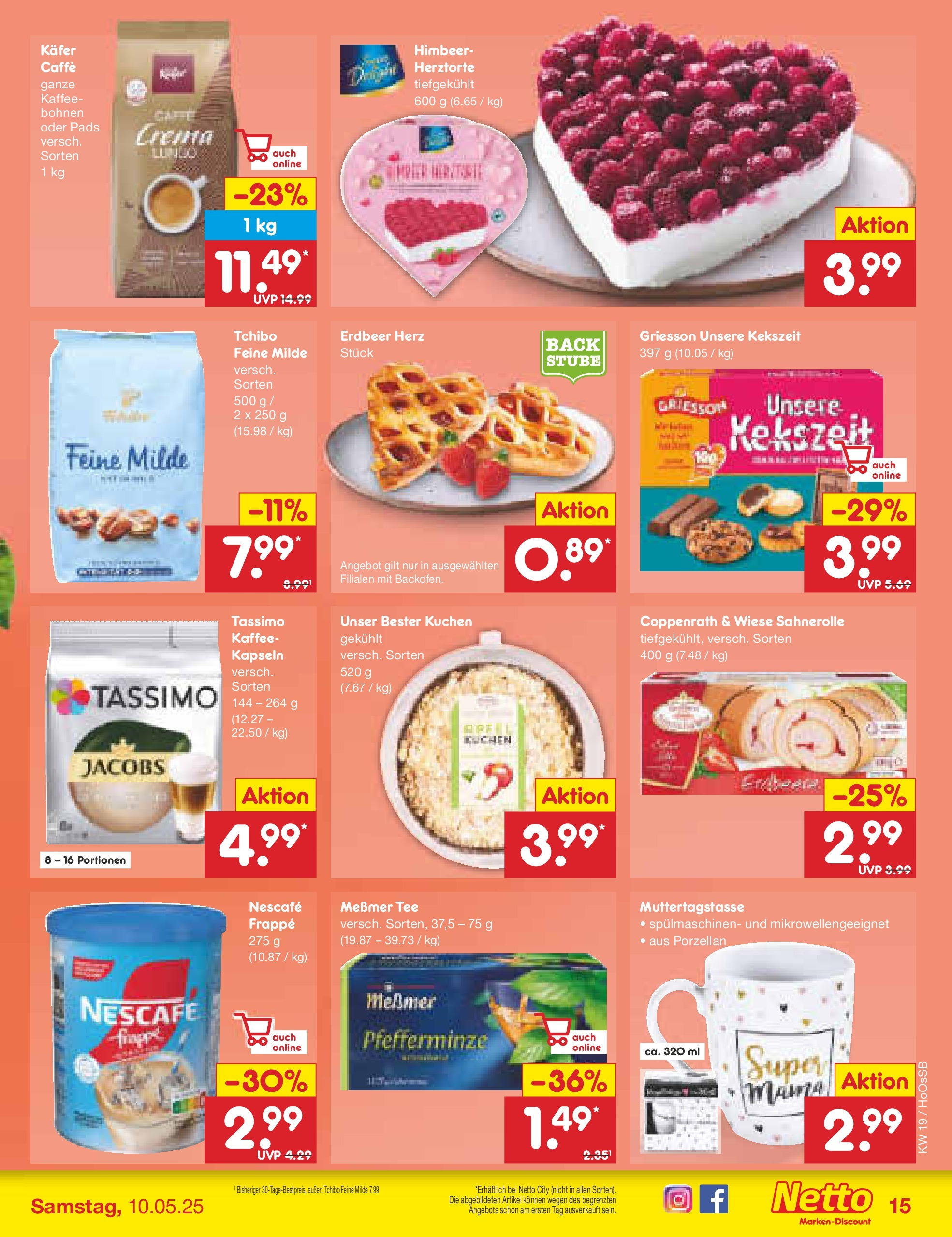 Netto Marken-Discount - Netto: Wochenangebote (ab 05.05.2025) » Angebote | Seite: 17 | Produkte: Nescafe, Messmer, Kuchen, Tassimo Netto Marken-Discount - Netto: Wochenangebote (ab 05.05.2025) » Angebote | Seite: 17 | Produkte: Nescafe, Messmer, Kuchen, Tassimo