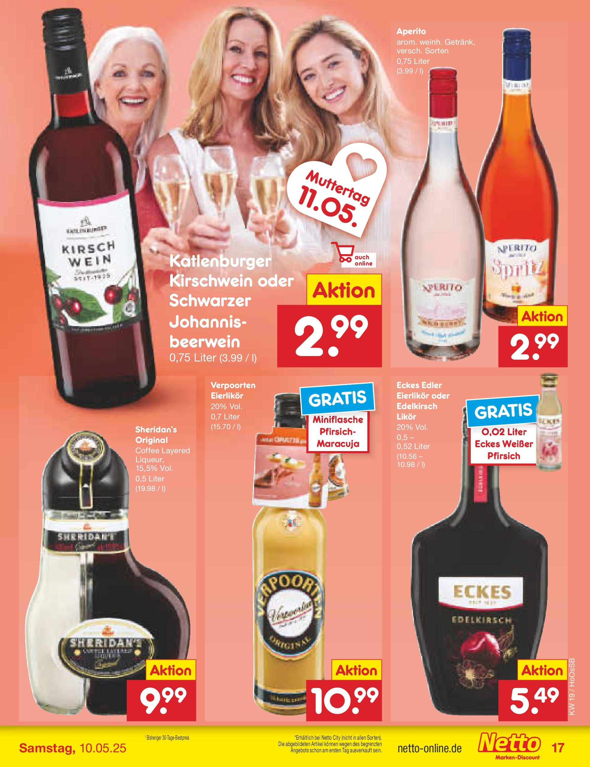 Netto Marken-Discount - Netto: Wochenangebote (ab 05.05.2025) » Angebote | Seite: 19 | Produkte: Likör, Pfirsich, Wein Netto Marken-Discount - Netto: Wochenangebote (ab 05.05.2025) » Angebote | Seite: 19 | Produkte: Likör, Pfirsich, Wein