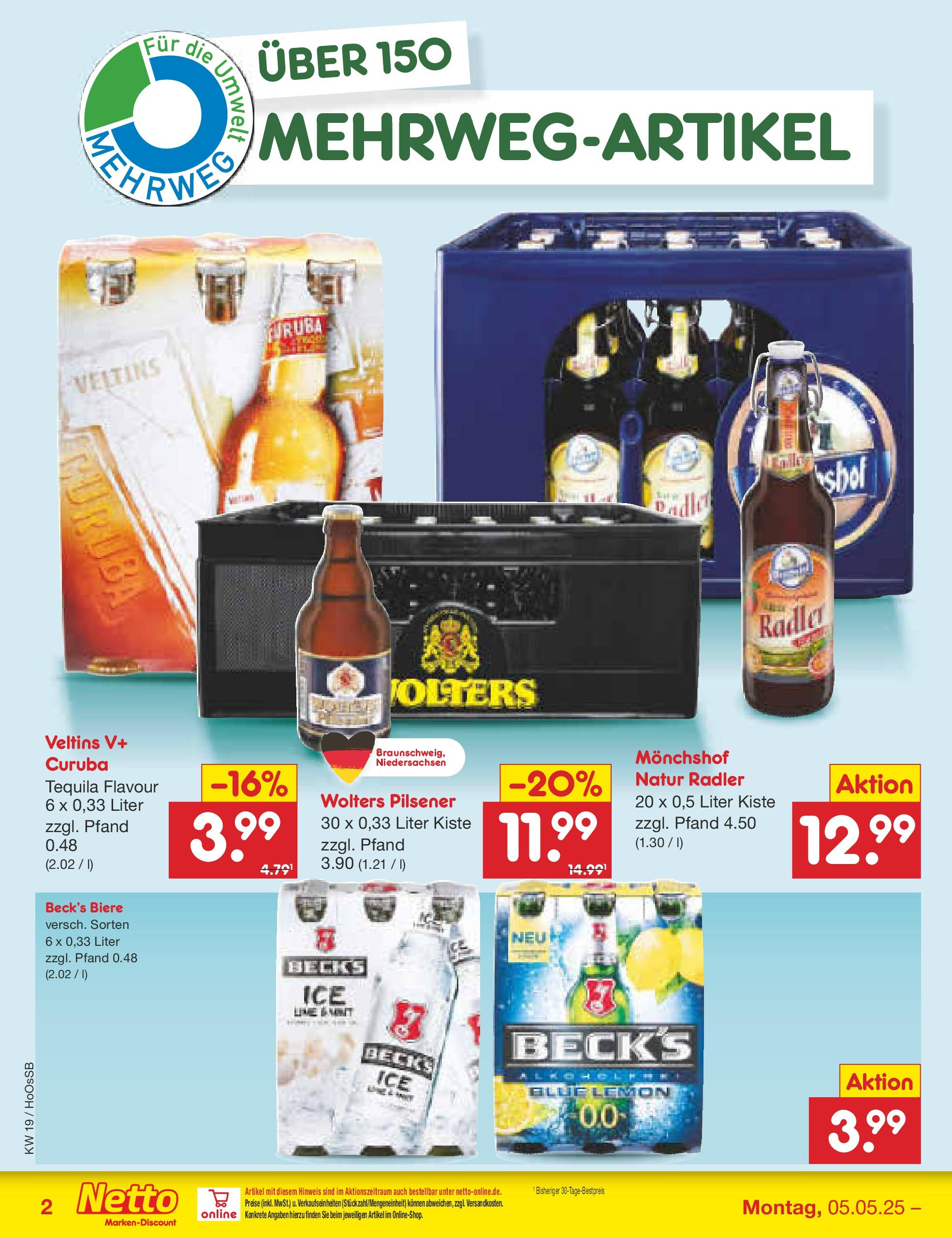 Netto Marken-Discount - Netto: Wochenangebote (ab 05.05.2025) » Angebote | Seite: 32 | Produkte: Monchshof, Tequila, Radler, Veltins Netto Marken-Discount - Netto: Wochenangebote (ab 05.05.2025) » Angebote | Seite: 32 | Produkte: Monchshof, Tequila, Radler, Veltins