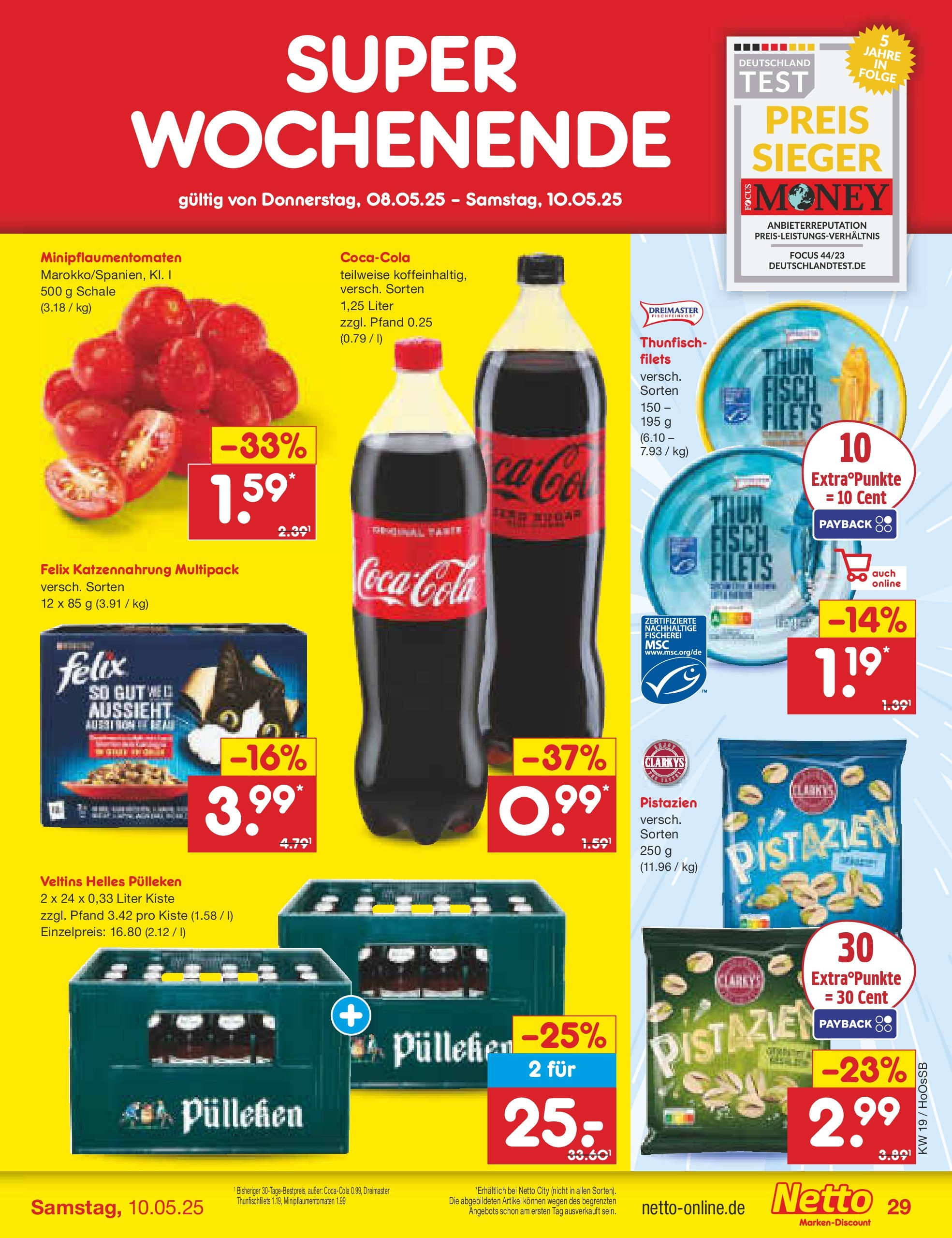 Netto Marken-Discount - Netto: Wochenangebote (ab 05.05.2025) » Angebote | Seite: 55 | Produkte: Cola, Thunfisch, Pistazien, Fisch Netto Marken-Discount - Netto: Wochenangebote (ab 05.05.2025) » Angebote | Seite: 55 | Produkte: Cola, Thunfisch, Pistazien, Fisch