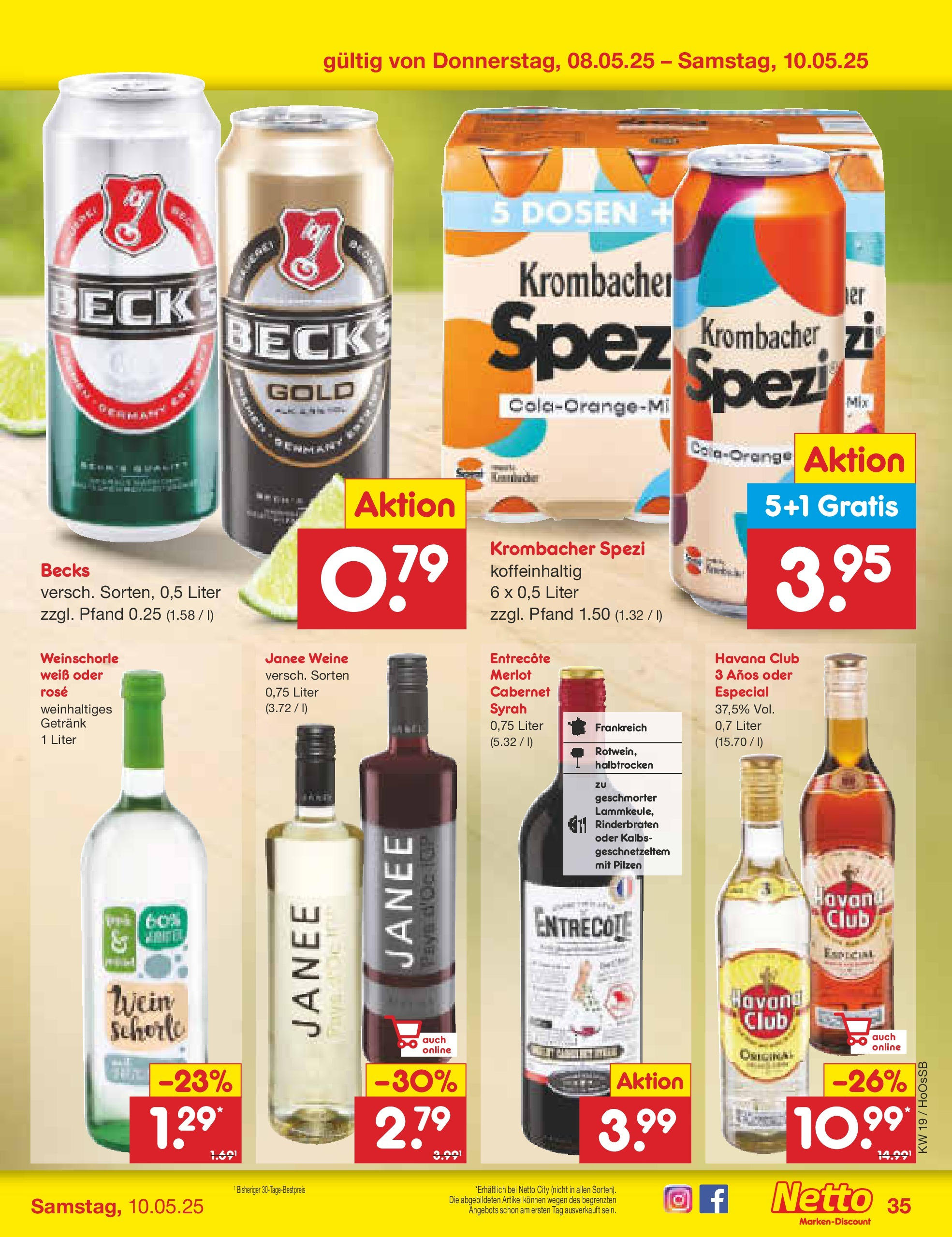 Netto Marken-Discount - Netto: Wochenangebote (ab 05.05.2025) » Angebote | Seite: 61 | Produkte: Havana club, Cola, Rum, Weinschorle Netto Marken-Discount - Netto: Wochenangebote (ab 05.05.2025) » Angebote | Seite: 61 | Produkte: Havana club, Cola, Rum, Weinschorle