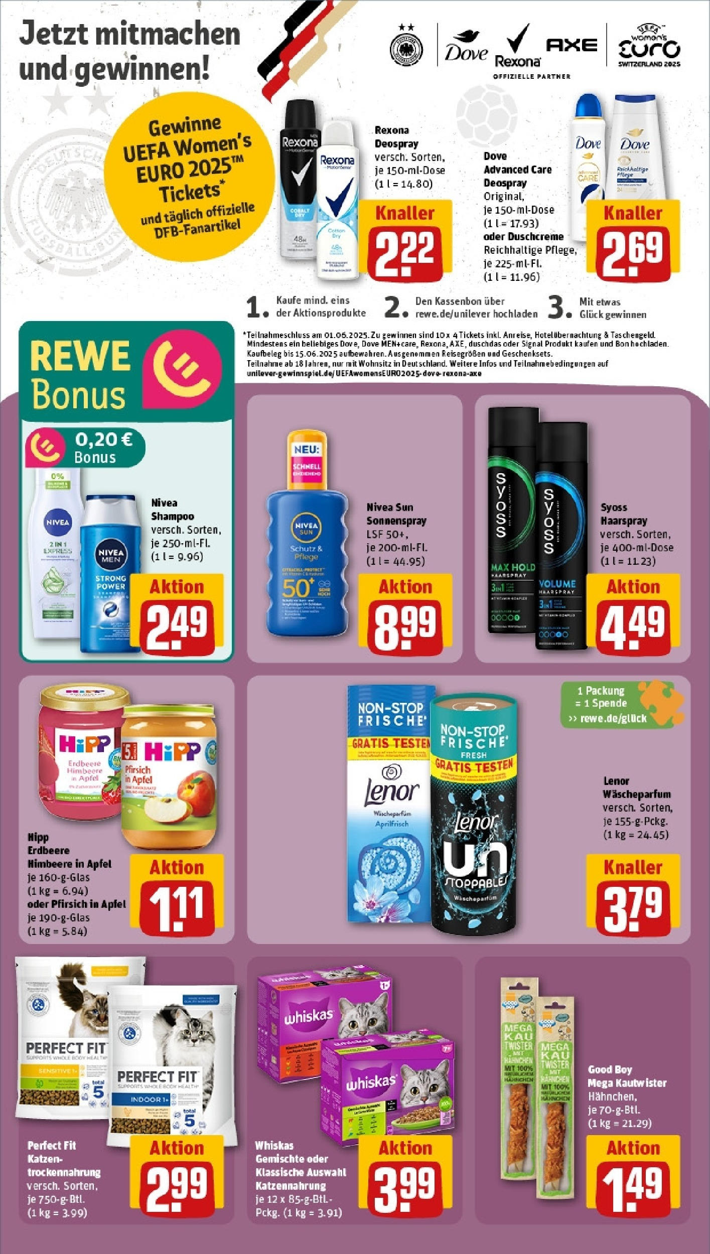 Rewe - Rewe: Wochenangebote (ab 04.05.2025) zum Blättern » Angebote | Seite: 15 | Produkte: Äpfel, Shampoo, Pfirsich, Whiskas