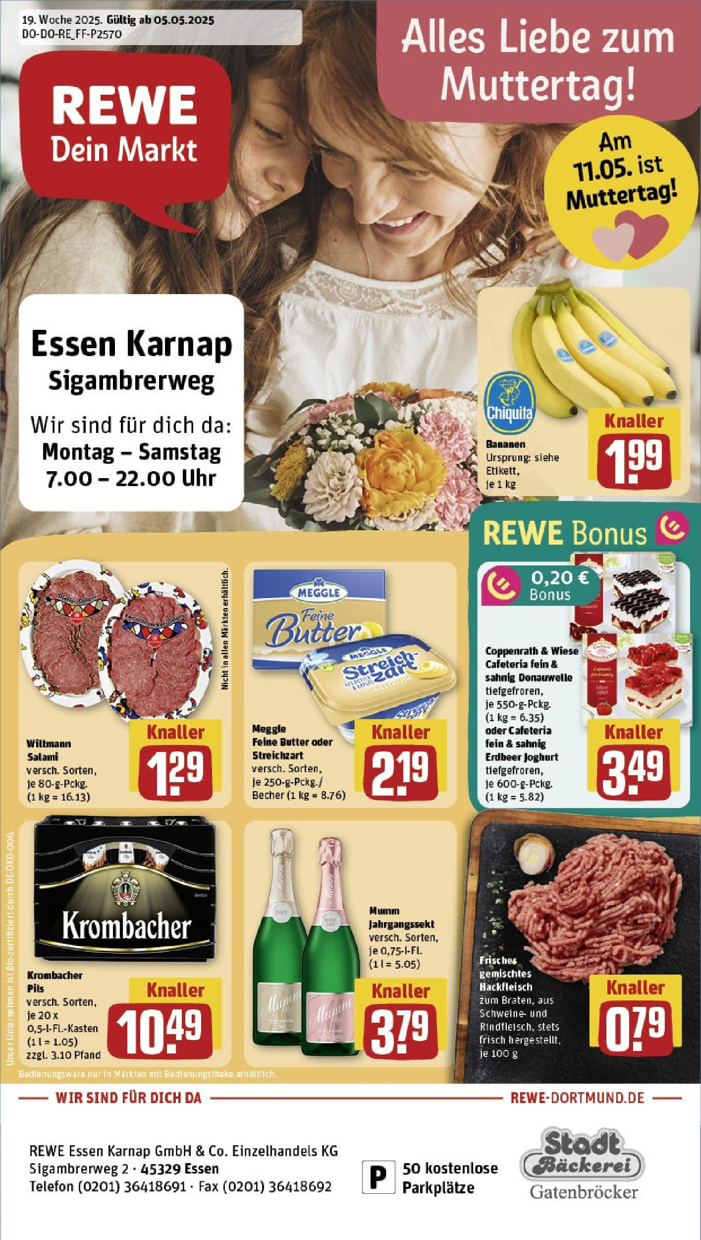REWE Prospekt ab 05.05.2025 nächste Woche - Essen Vorschau von dem Prospekt des Geschäftes Rewe, gültig ab dem 05.05.2025