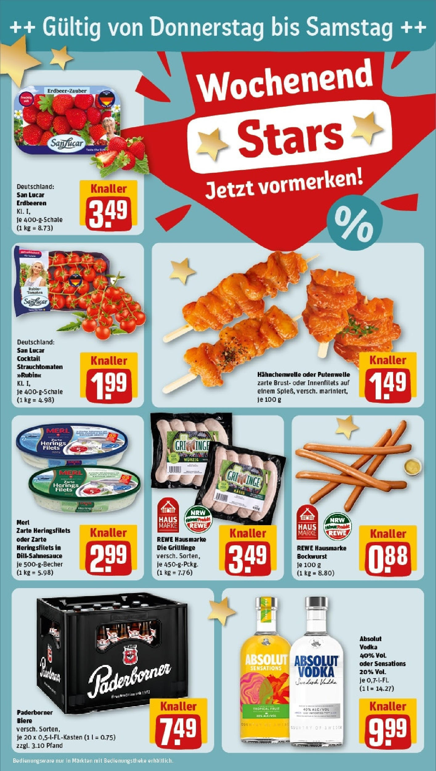 Rewe - Rewe: Wochenangebote (ab 04.05.2025) zum Blättern » Angebote | Seite: 26 | Produkte: Bockwurst, Tomaten, Vodka, Erdbeeren Rewe - Rewe: Wochenangebote (ab 04.05.2025) zum Blättern » Angebote | Seite: 26 | Produkte: Bockwurst, Tomaten, Vodka, Erdbeeren