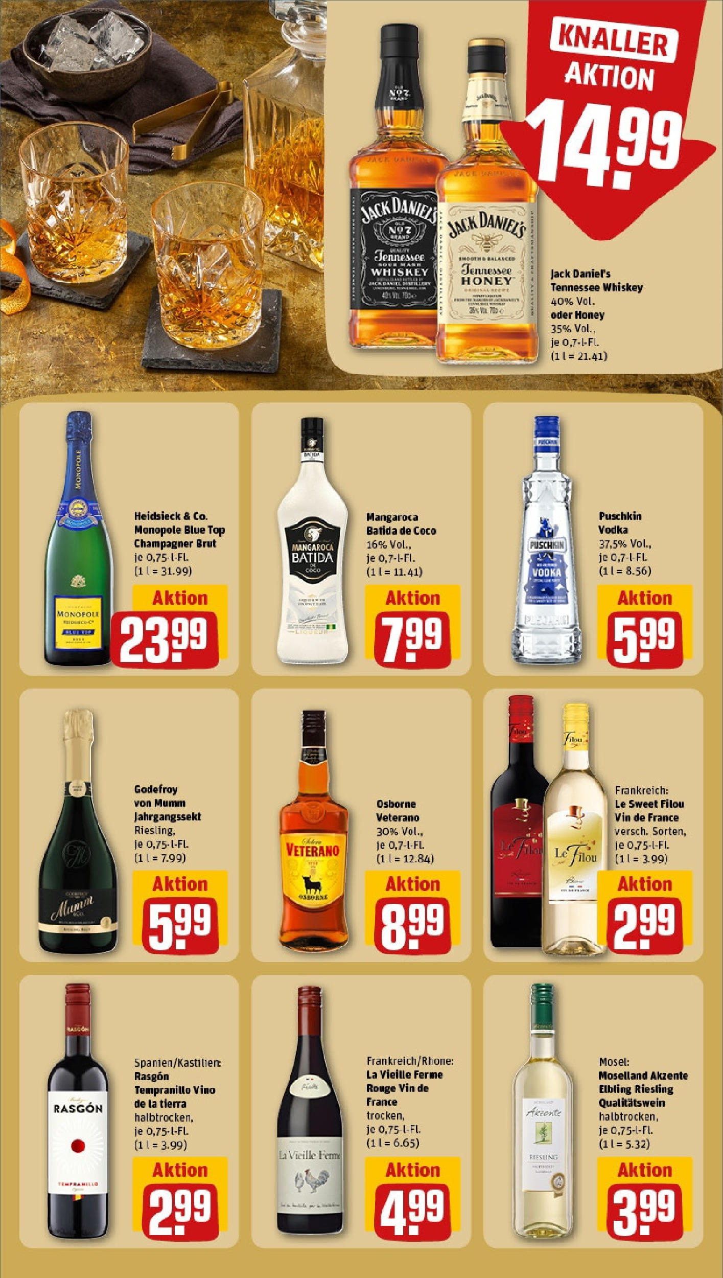 Rewe - Rewe: Wochenangebote (ab 04.05.2025) zum Blättern » Angebote | Seite: 21 | Produkte: Le filou, Osborne, Jack Daniel's, Vodka Rewe - Rewe: Wochenangebote (ab 04.05.2025) zum Blättern » Angebote | Seite: 21 | Produkte: Le filou, Osborne, Jack Daniel's, Vodka