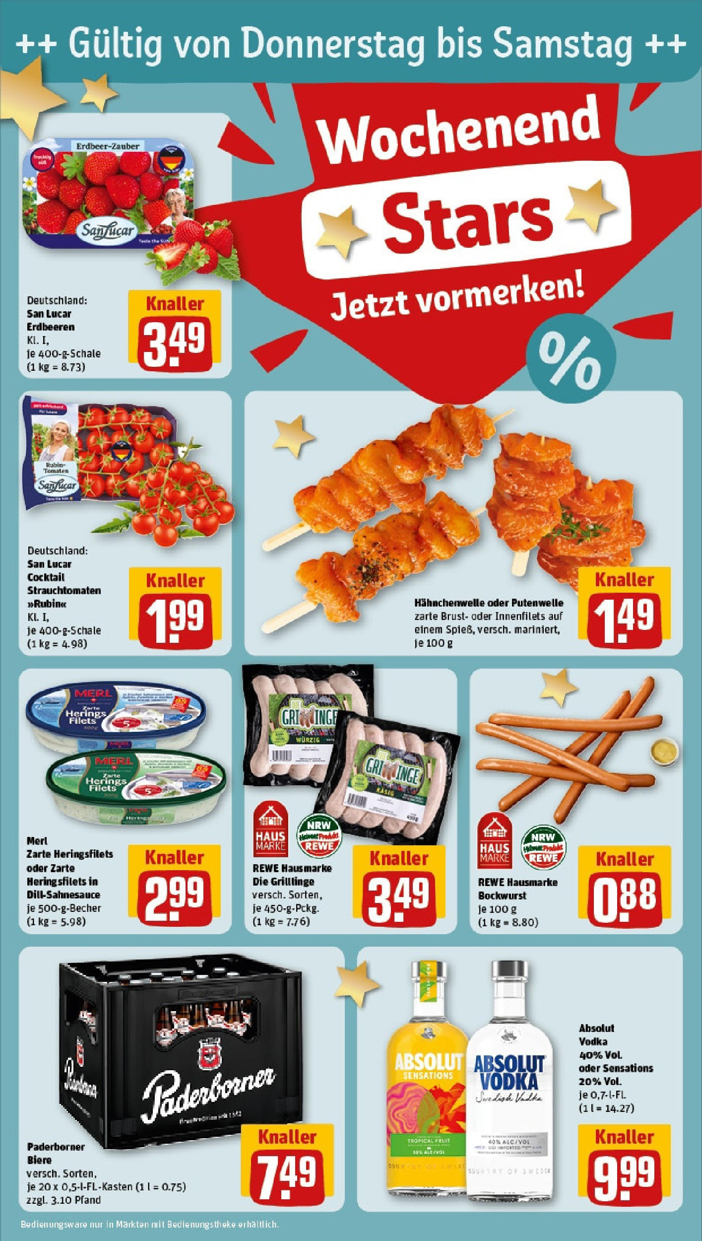 Rewe - Rewe: Wochenangebote (ab 04.05.2025) zum Blättern » Angebote | Seite: 26 | Produkte: Bockwurst, Tomaten, Vodka, Erdbeeren Rewe - Rewe: Wochenangebote (ab 04.05.2025) zum Blättern » Angebote | Seite: 26 | Produkte: Bockwurst, Tomaten, Vodka, Erdbeeren