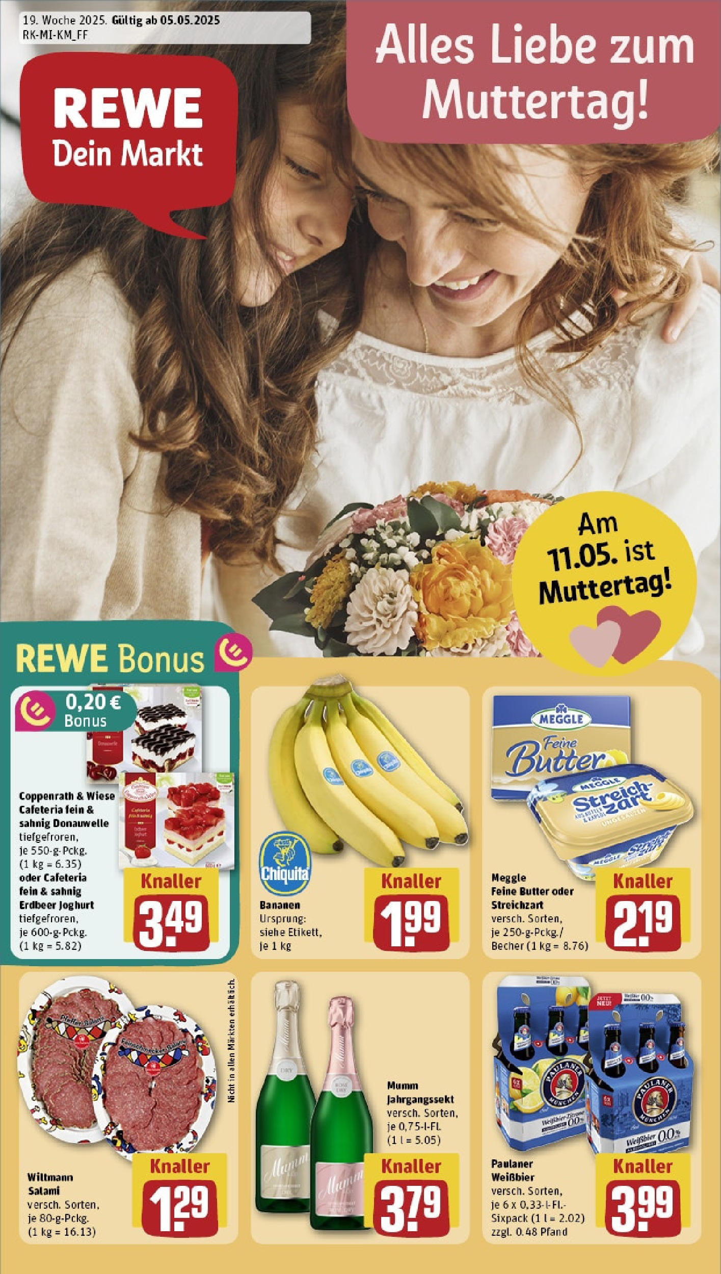 Rewe - Rewe: Wochenangebote (ab 04.05.2025) zum Blättern » Angebote | Seite: 1 | Produkte: Joghurt, Weißbier, Bananen, Paulaner