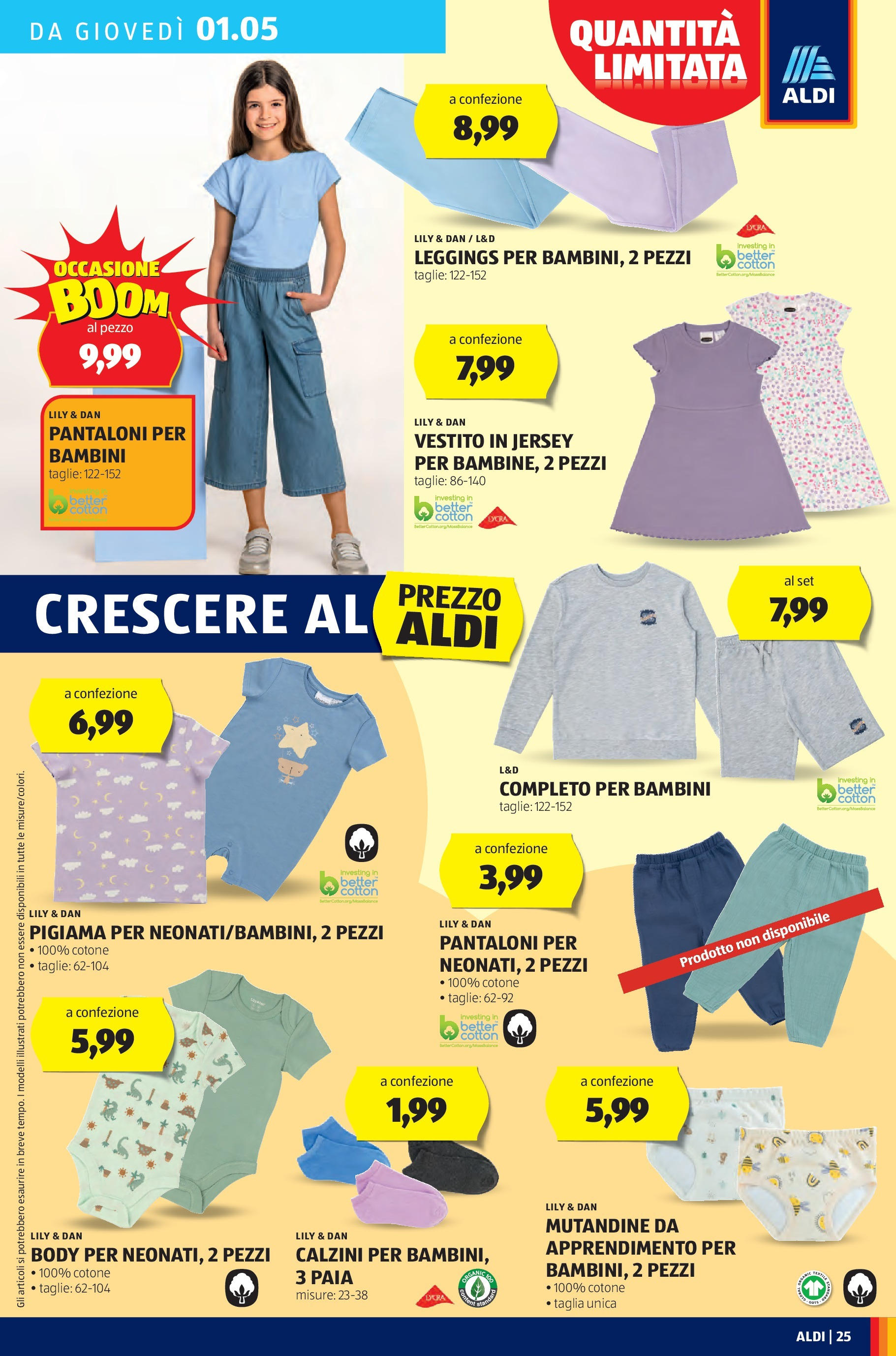 Nuovo Aldi - Regione che vai dal 27/04/2025 > offerte anteprima 🛍️ | Pagina: 25 | Prodotti: Calzini, Leggings, Vestito, Body