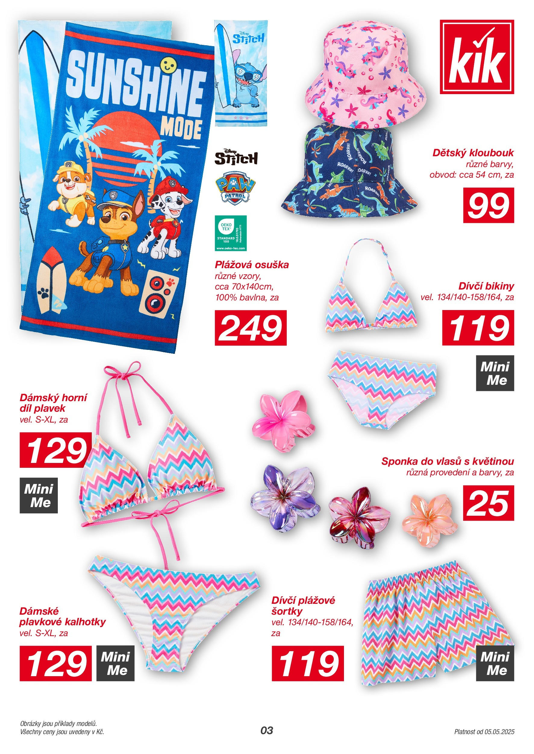 KIK leták 05.05.2025 - Leták příští týden | Strana: 3 | Produkty: Kalhotky, Osuška, Plážová osuška