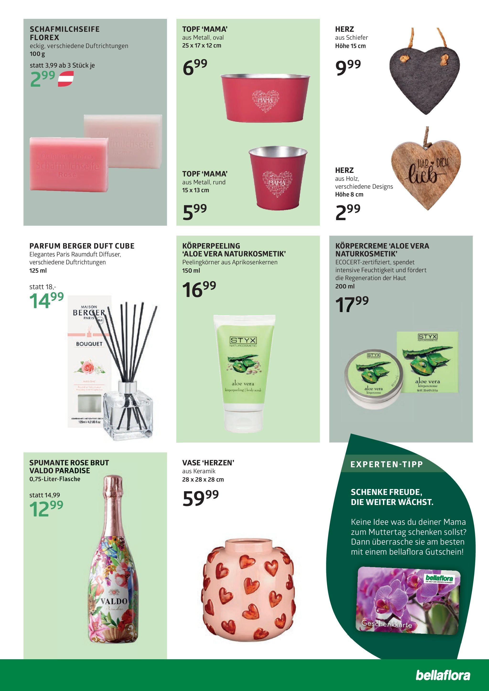 bellaflora Muttertag-Aktion von 02.05.2025 - Aktuelle Angebote | Seite: 7 | Produkte: Vase, Parfüm, Duft, Körpercreme