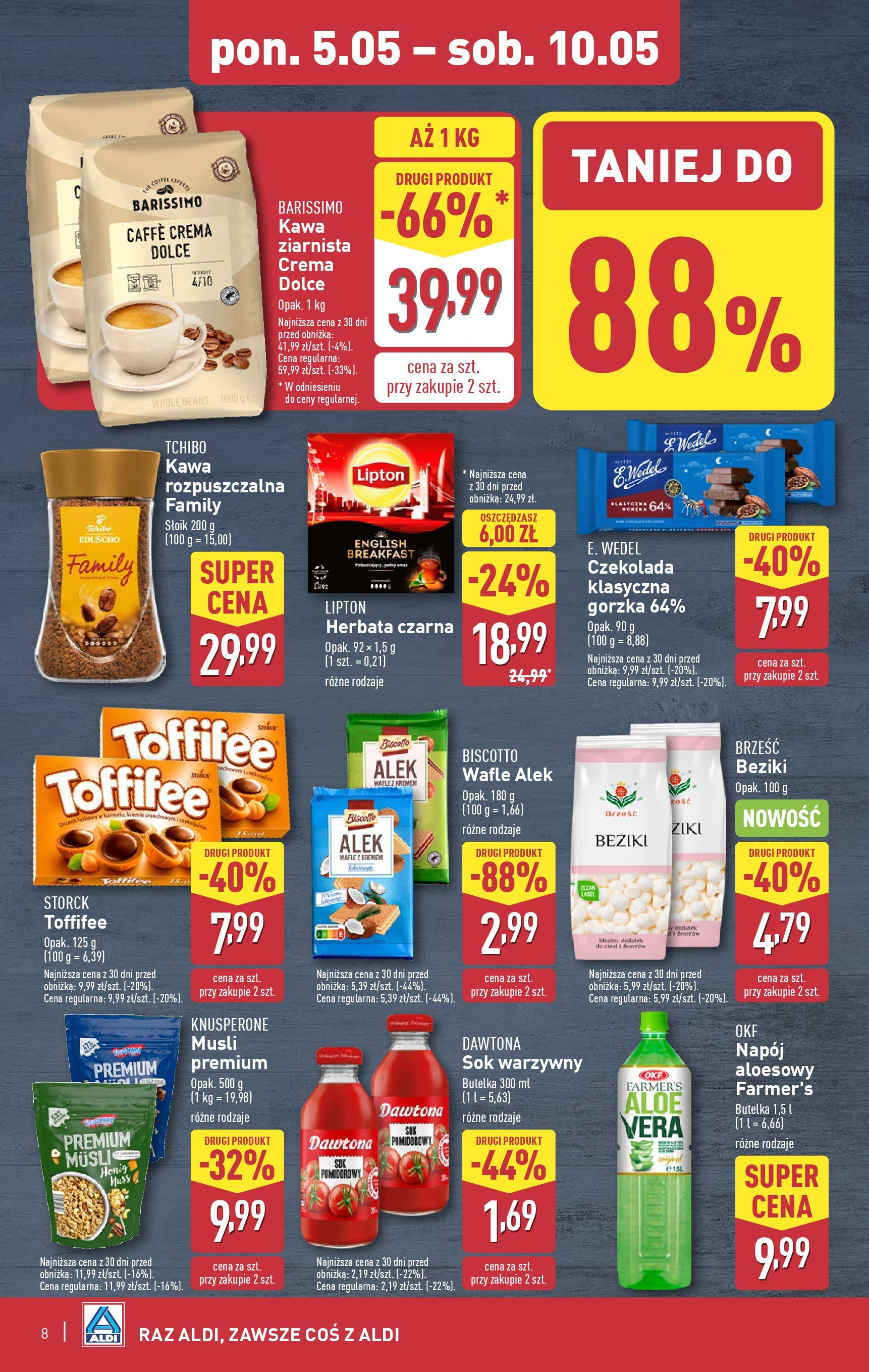 Aldi - ALDI Gazetka Food ważna do 10.05 od 04.05.2025 | Nowa PDF gazetka | Strona: 8 Aldi - ALDI Gazetka Food ważna do 10.05 od 04.05.2025 - Ulotka PDF, promocje | Strona: 8